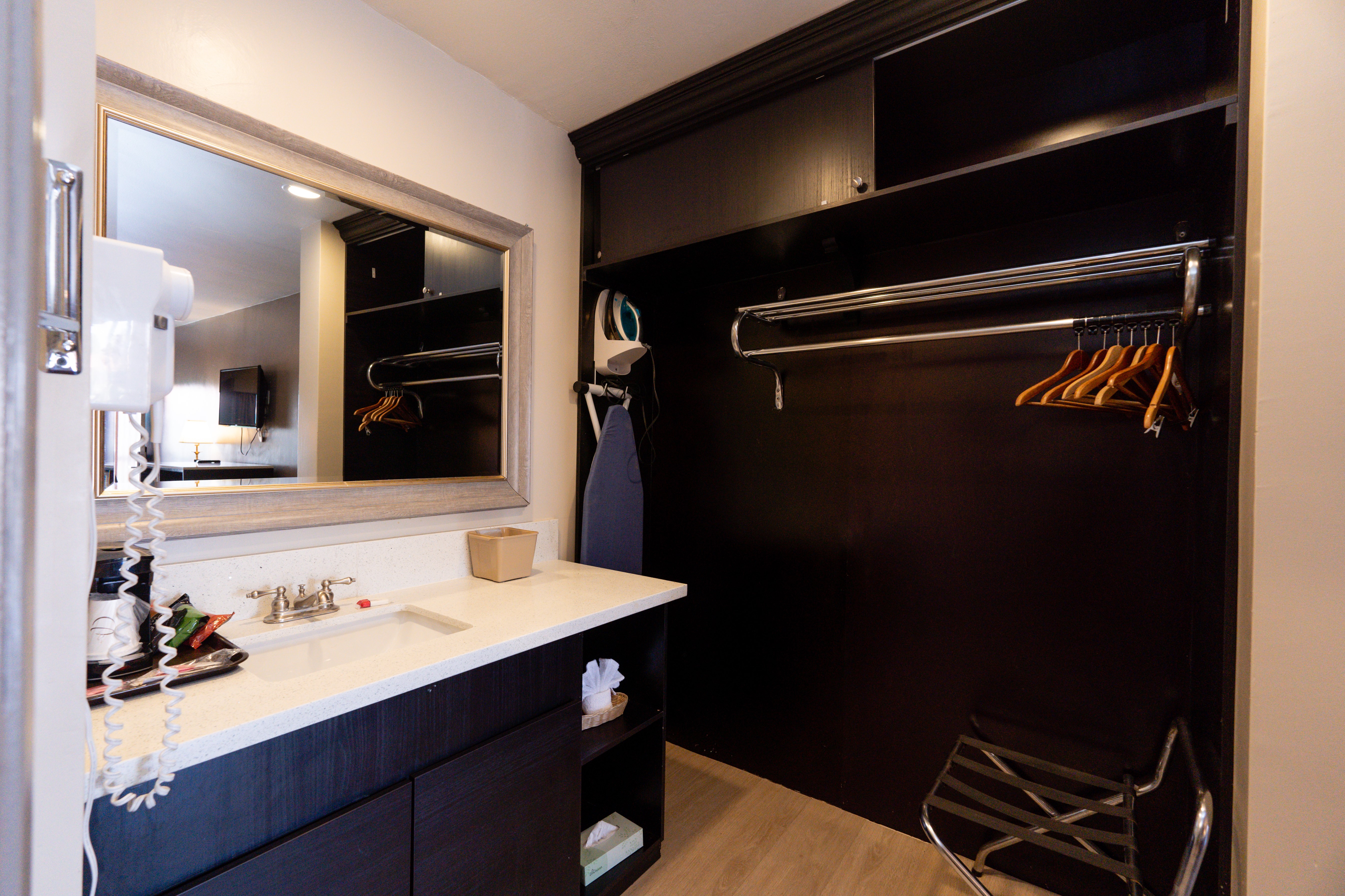 Guest room at the Super 8 by Wyndham Anaheim/Disneyland Drive in Anaheim, California