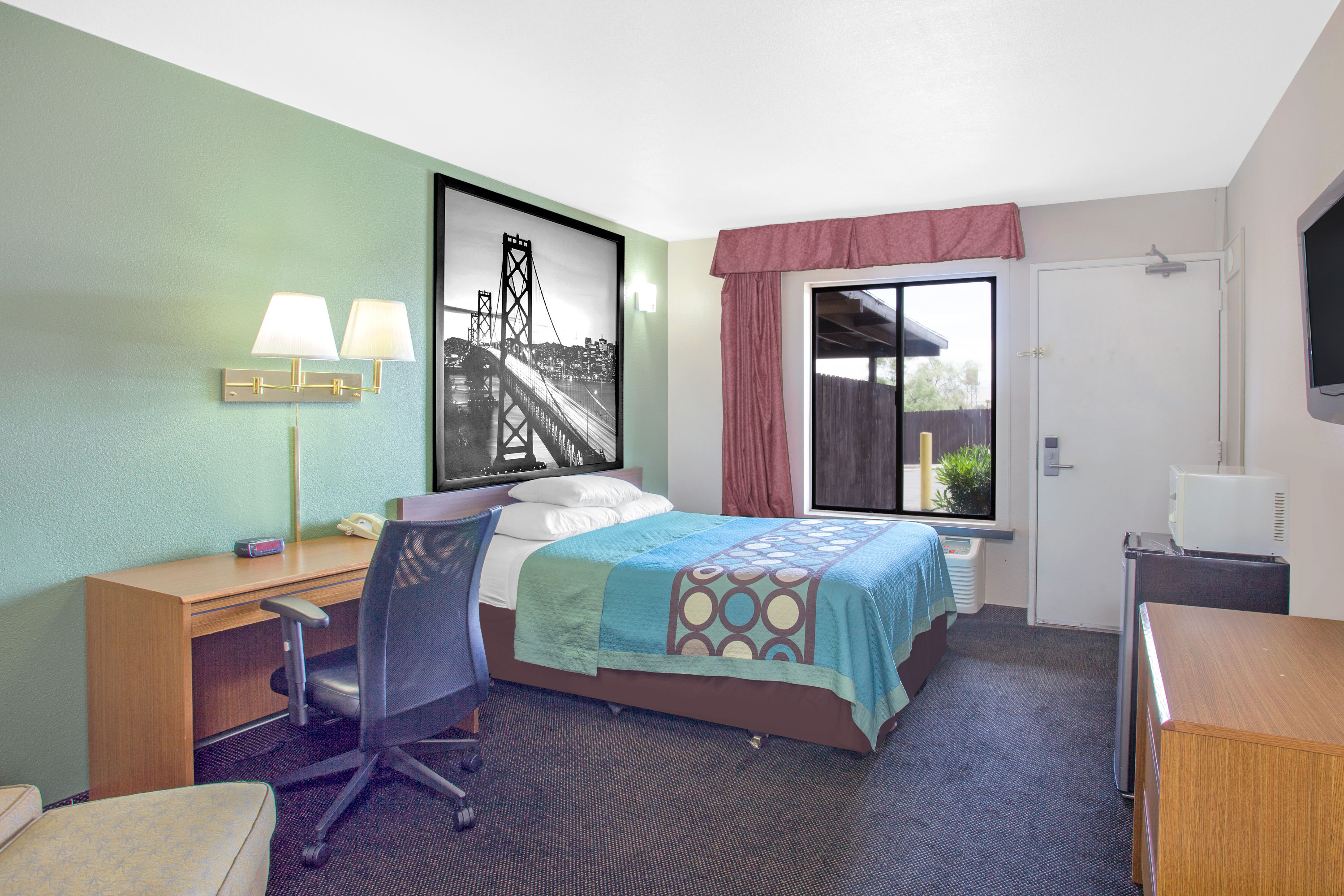 Guest room at the Super 8 by Wyndham Barstow in Barstow, California