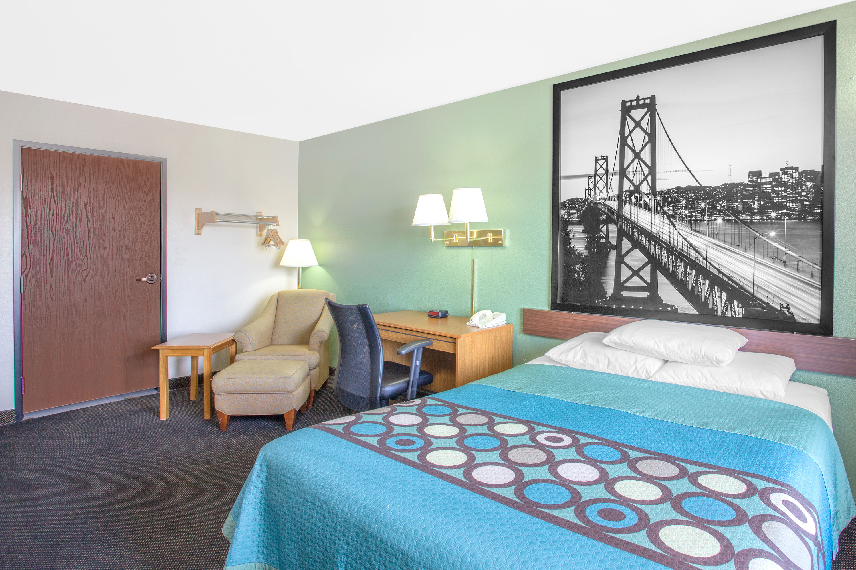 Guest room at the Super 8 by Wyndham Barstow in Barstow, California