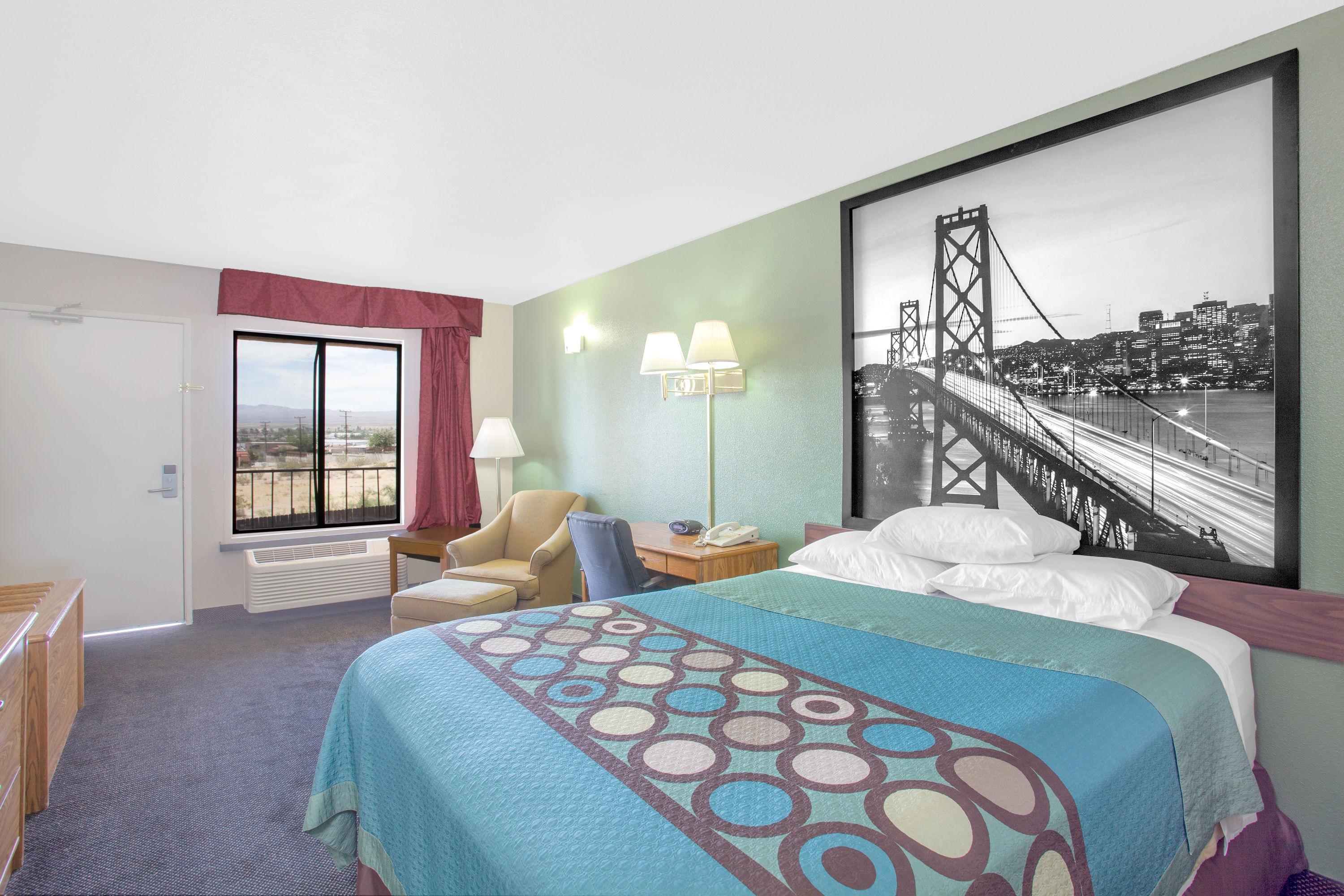 Guest room at the Super 8 by Wyndham Barstow in Barstow, California