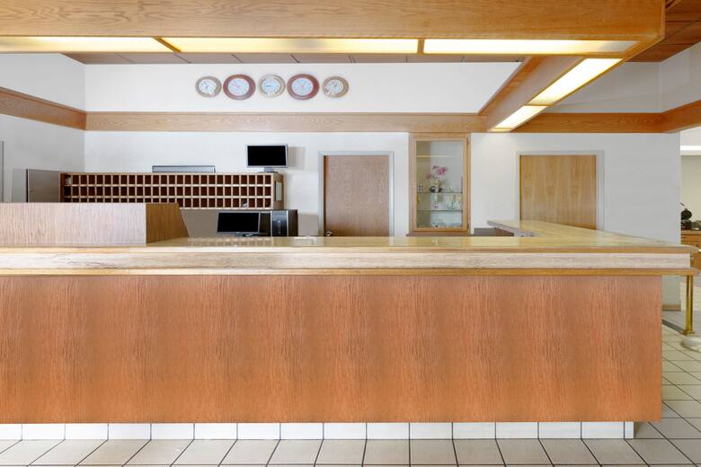 Super 8 Costa Mesa/Newport Beach Area hotel lobby in Costa Mesa, California