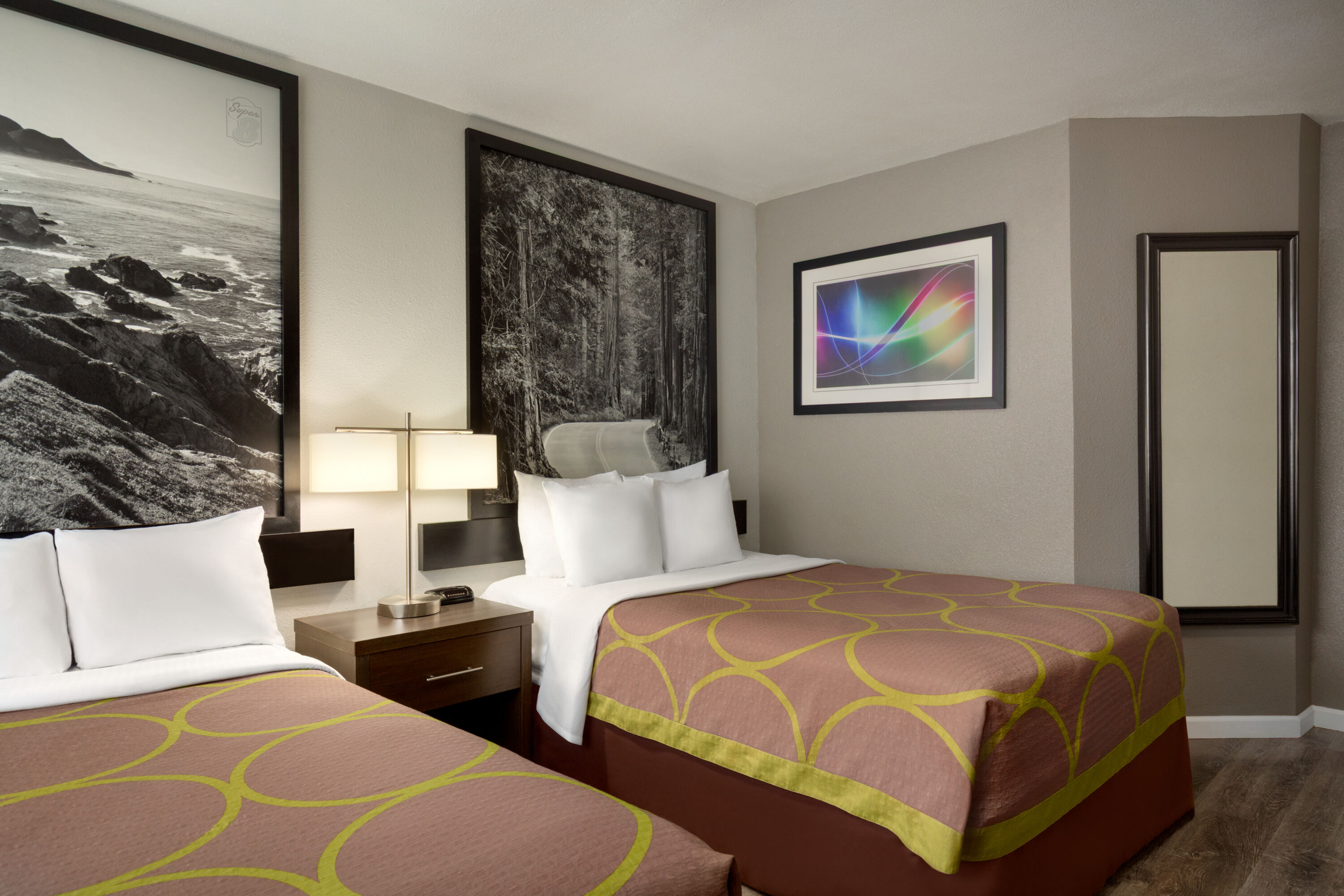 Guest room at the Super 8 by Wyndham Eureka in Eureka, California