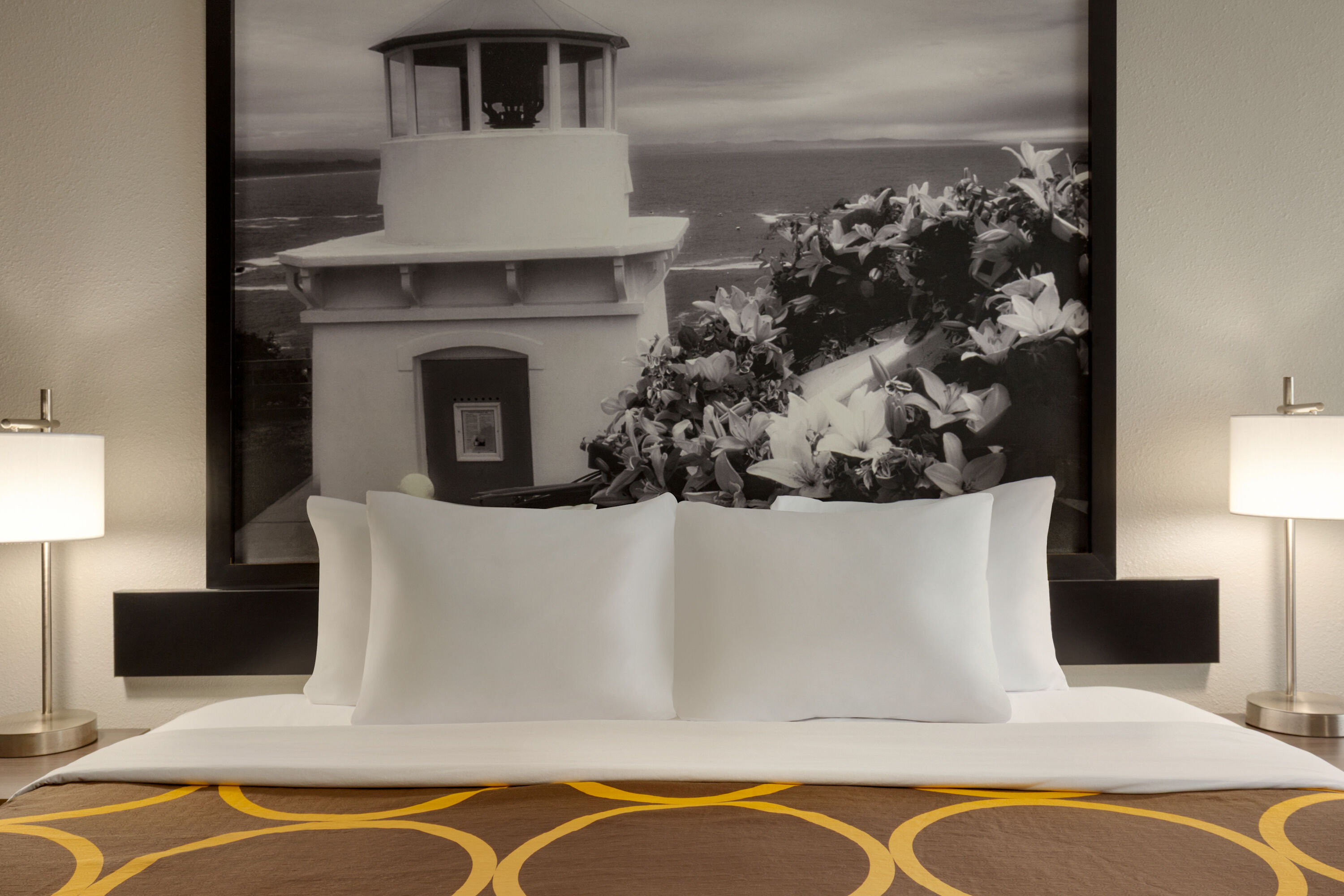 Guest room at the Super 8 by Wyndham Eureka in Eureka, California