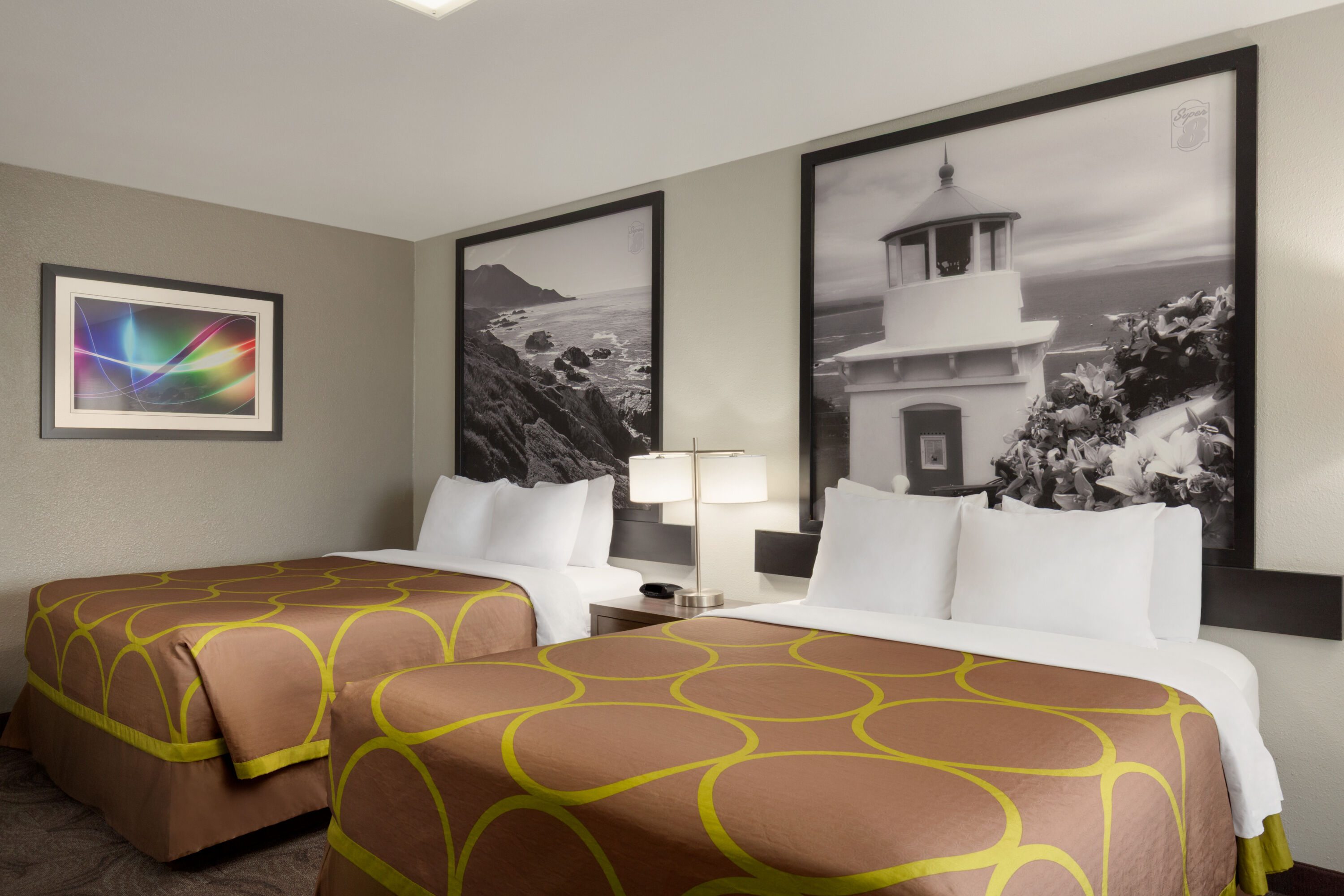 Guest room at the Super 8 by Wyndham Eureka in Eureka, California