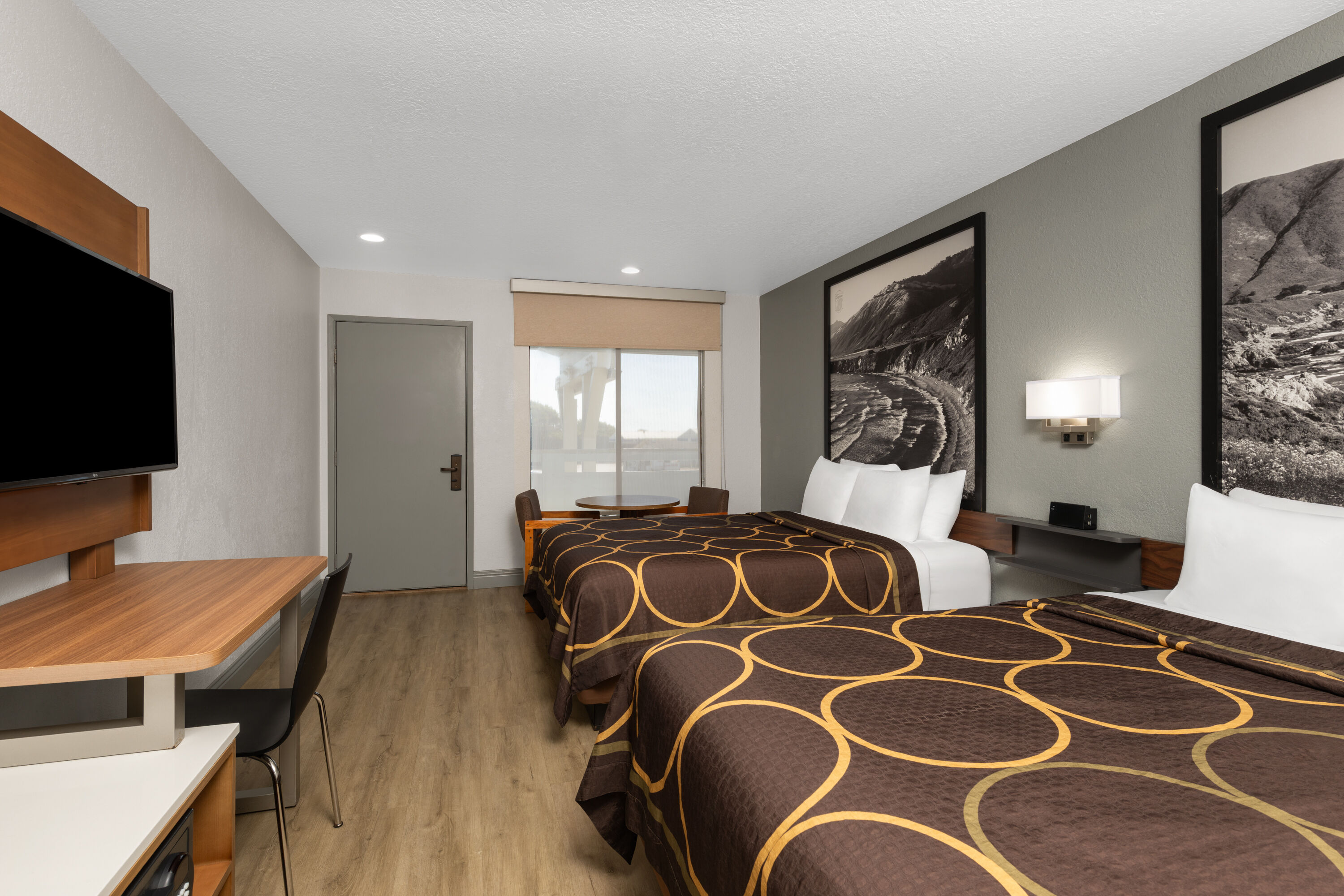 Guest room at the Super 8 by Wyndham Fort Bragg in Fort Bragg, California