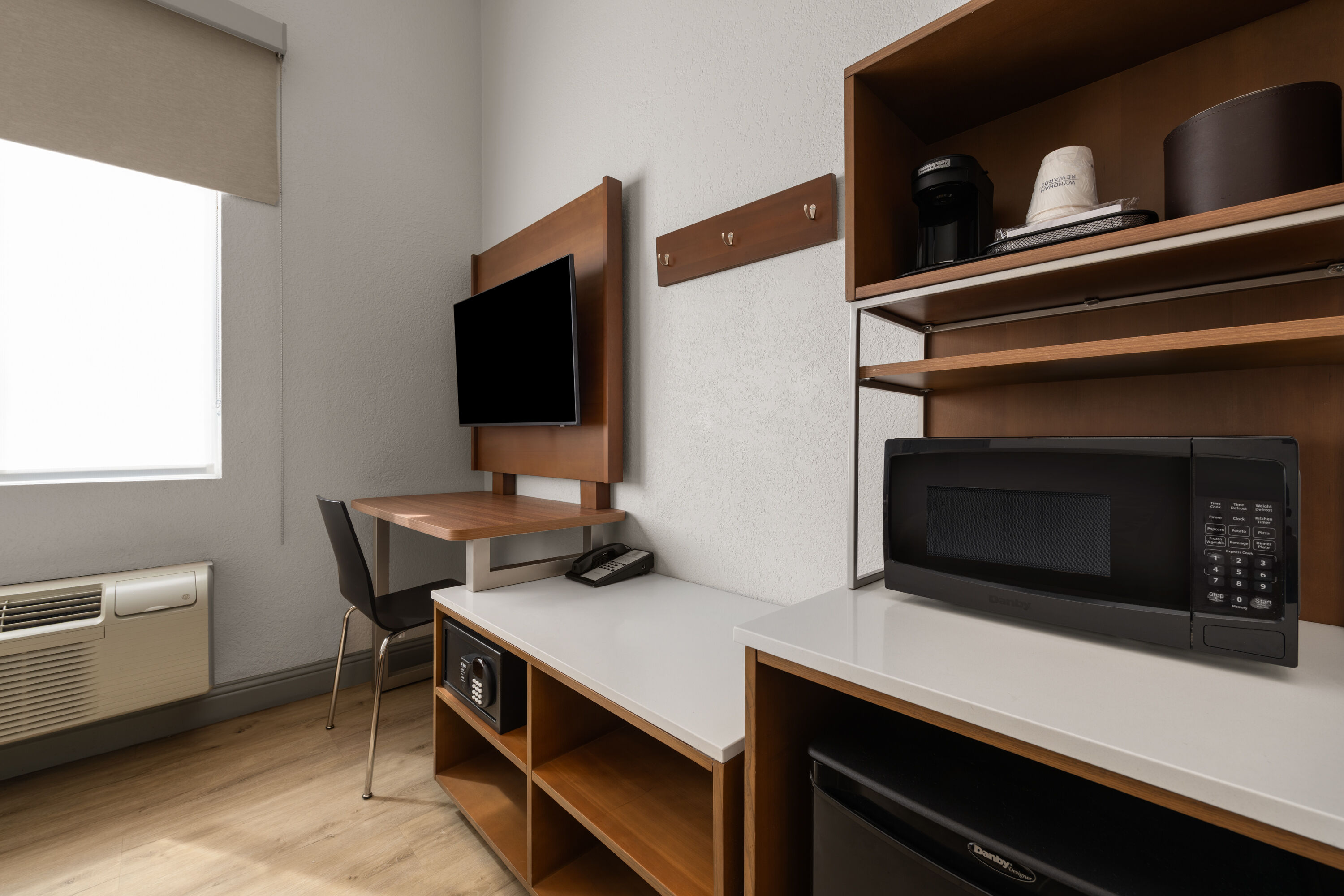 Guest room at the Super 8 by Wyndham Fort Bragg in Fort Bragg, California