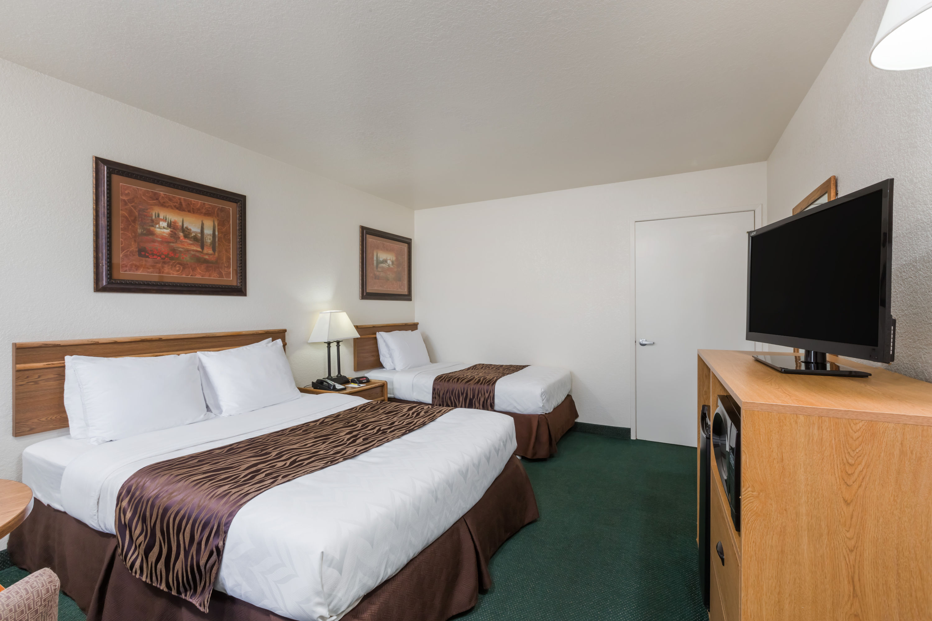 Guest room at the Super 8 by Wyndham Fort Bragg in Fort Bragg, California