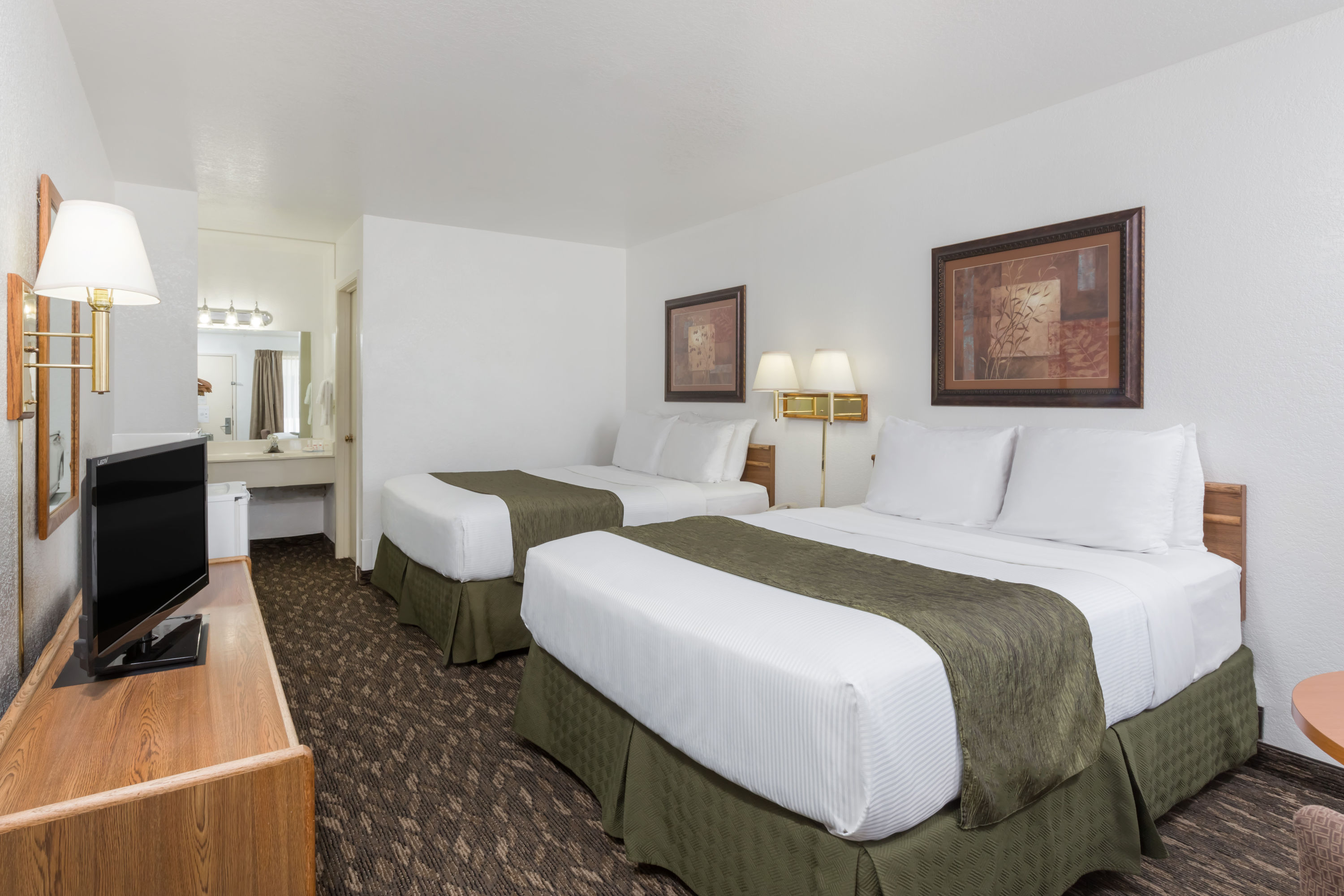 Guest room at the Super 8 by Wyndham Fort Bragg in Fort Bragg, California