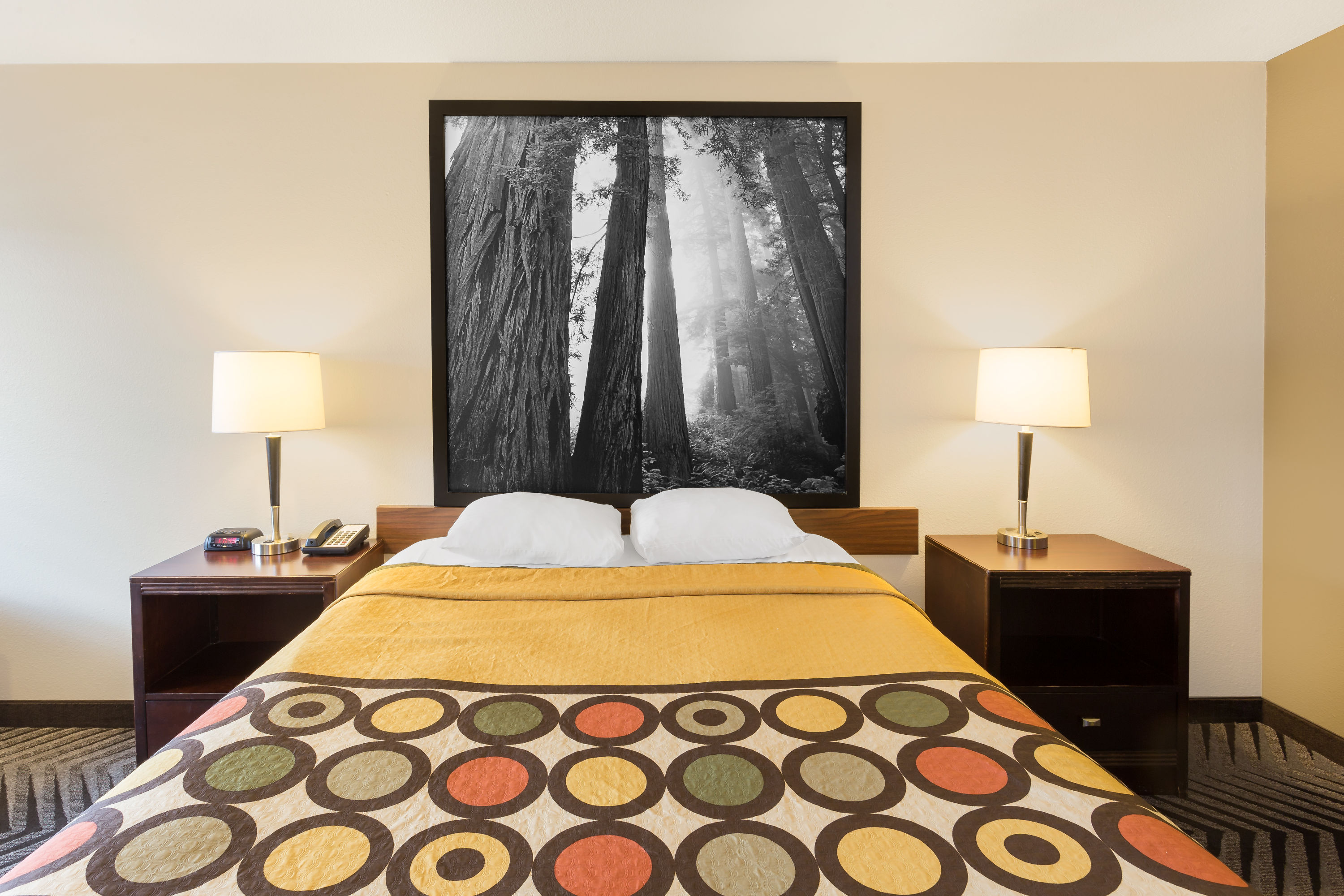 Guest room at the Super 8 by Wyndham Fortuna in Fortuna, California