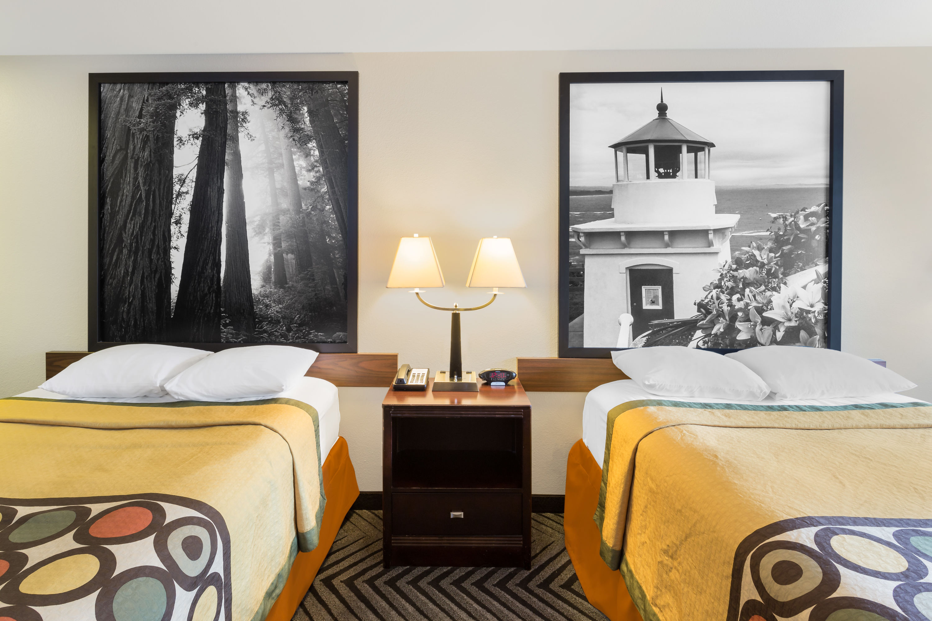 Guest room at the Super 8 by Wyndham Fortuna in Fortuna, California