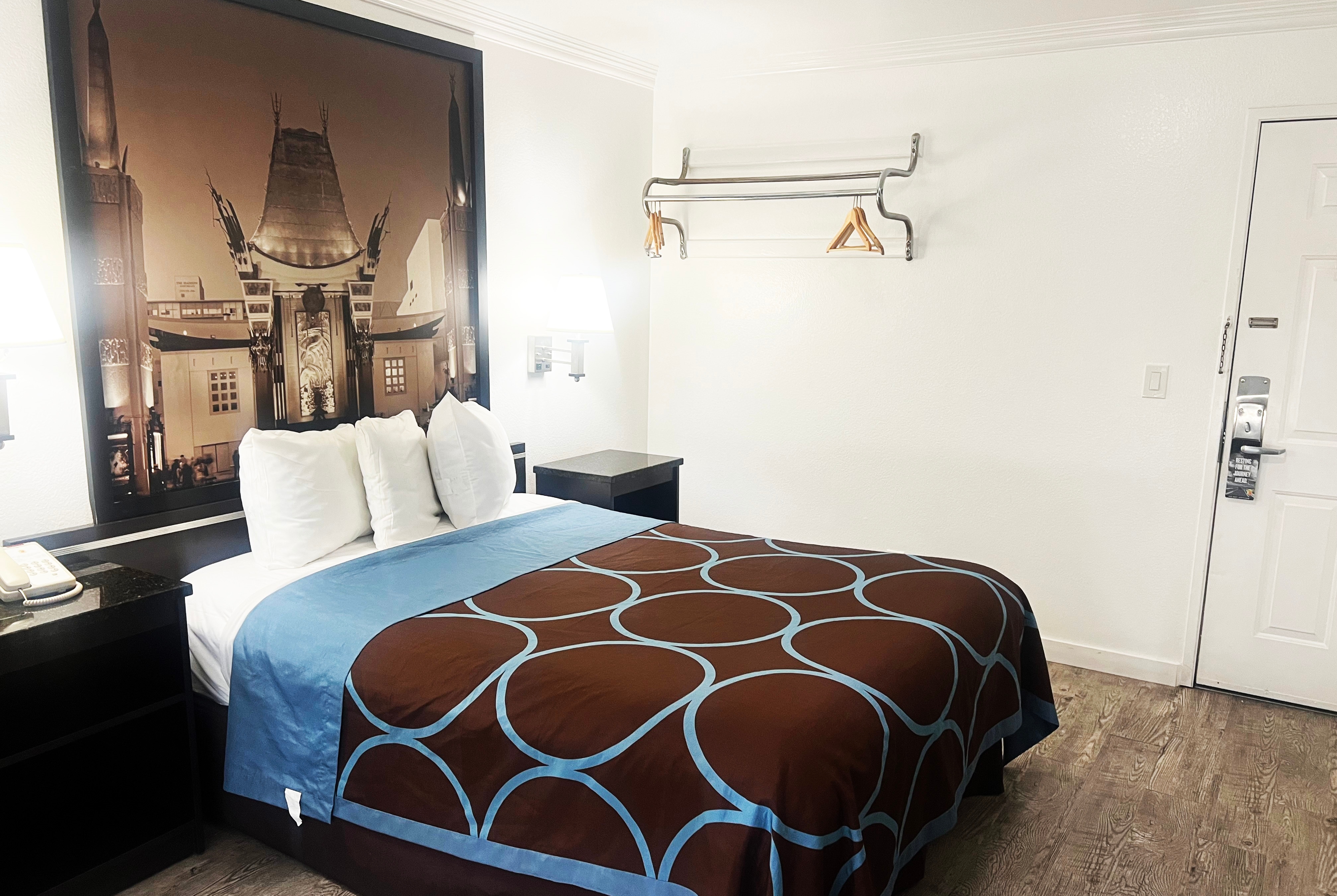 Guest room at the Super 8 by Wyndham Hollywood/LA Area in Hollywood, California