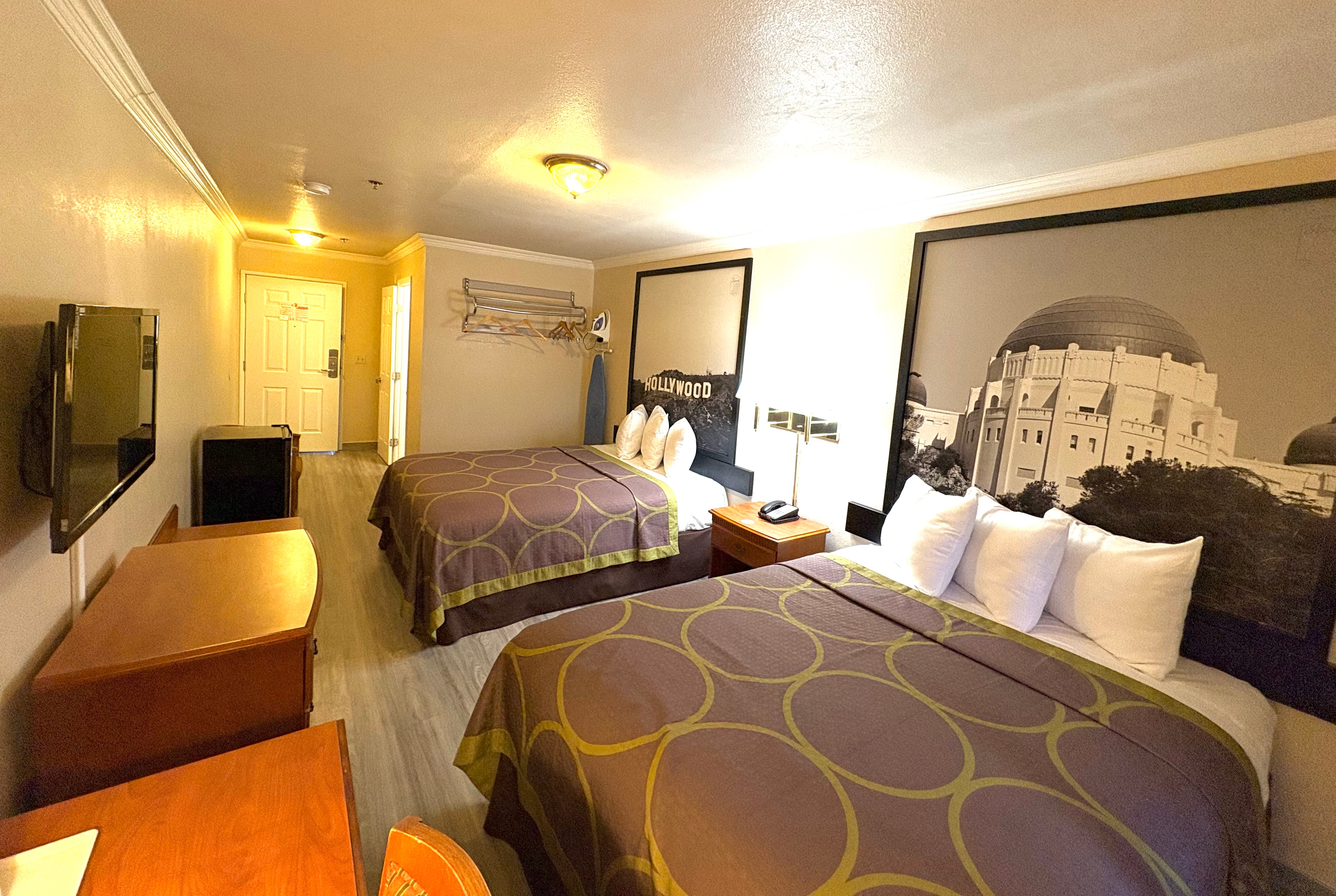 Guest room at the Super 8 by Wyndham Hollywood/LA Area in Hollywood, California