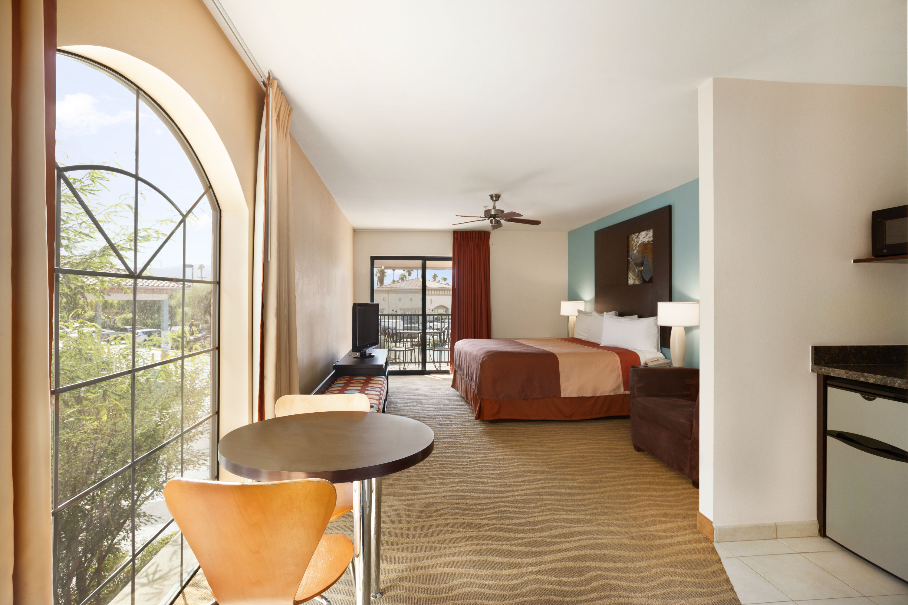 Guest room at the Super 8 by Wyndham Indio in Indio, California