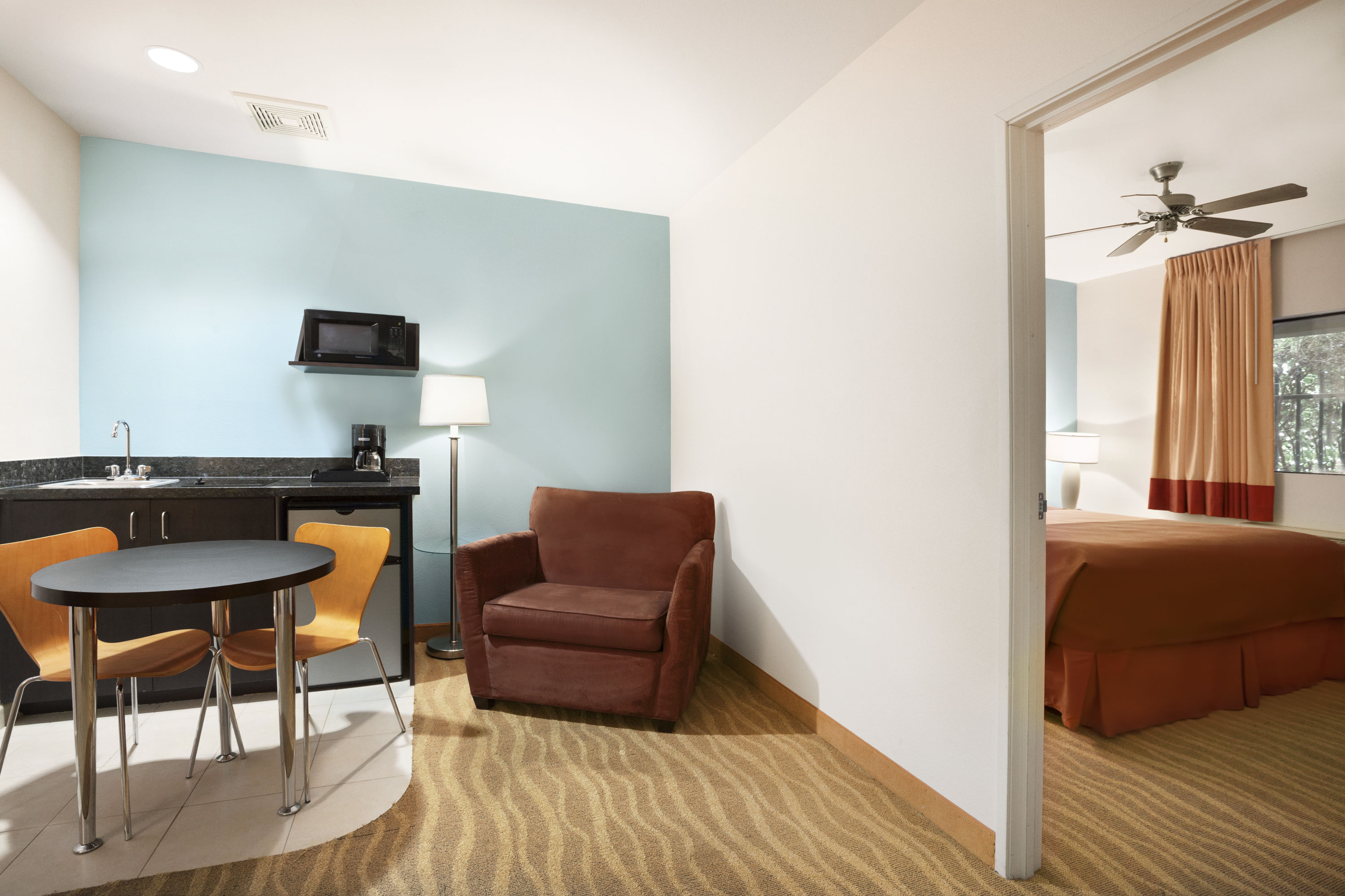 Guest room at the Super 8 by Wyndham Indio in Indio, California