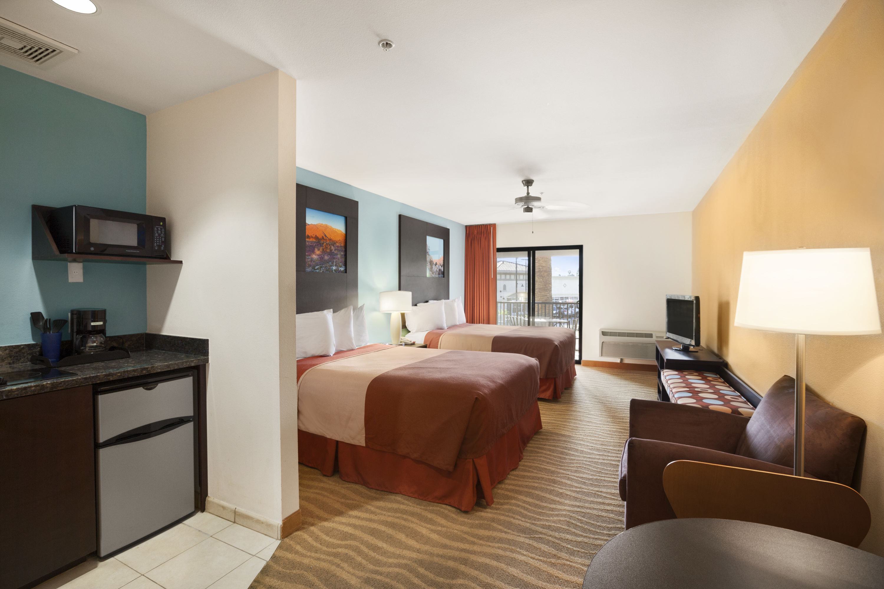 Guest room at the Super 8 by Wyndham Indio in Indio, California