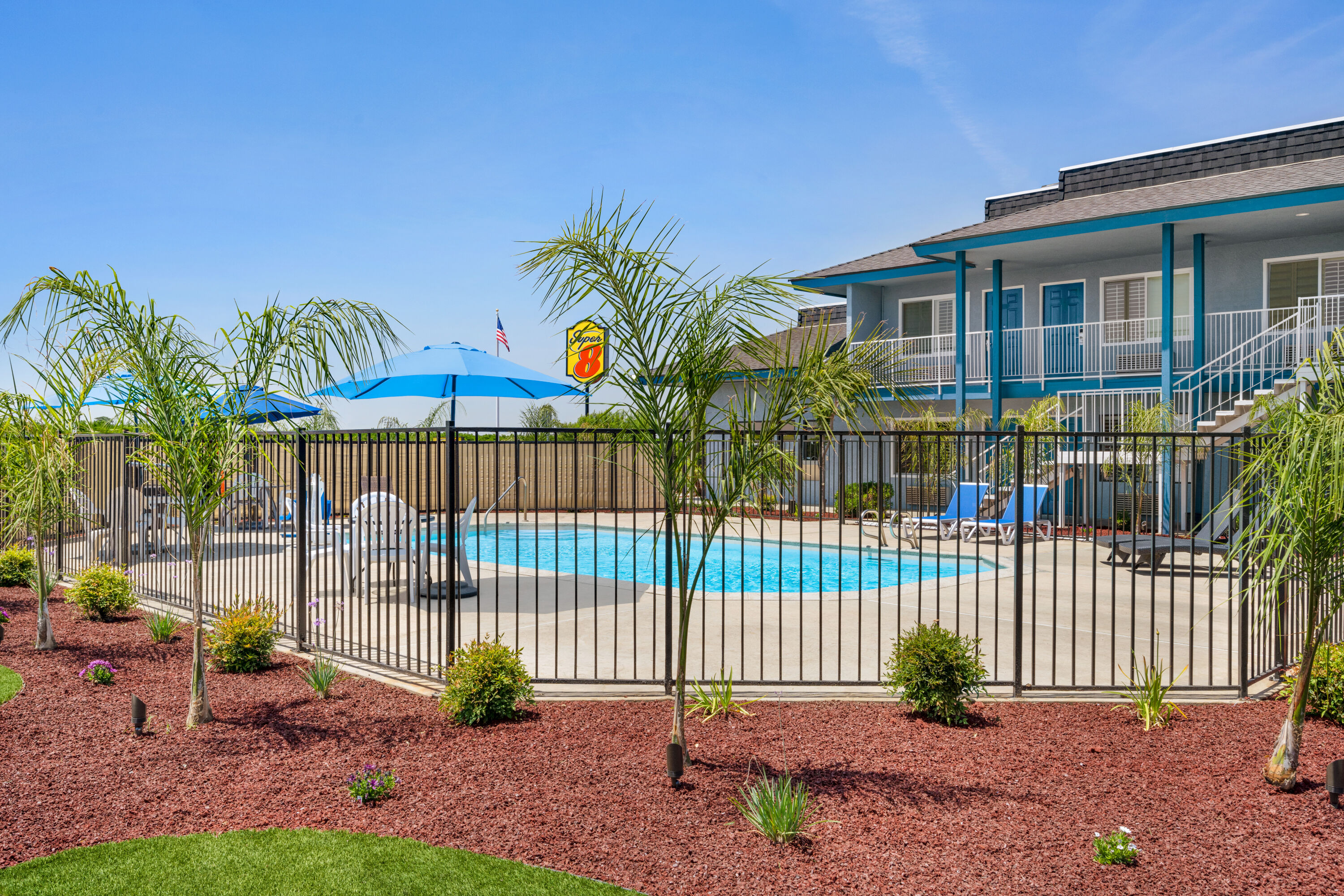 Pool at the Super 8 by Wyndham Lindsay Olive Tree in Lindsay, California