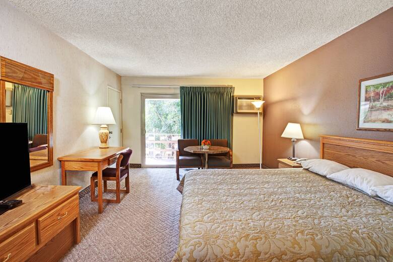 Guest room at the Super 8 Long Beach in Long Beach, California