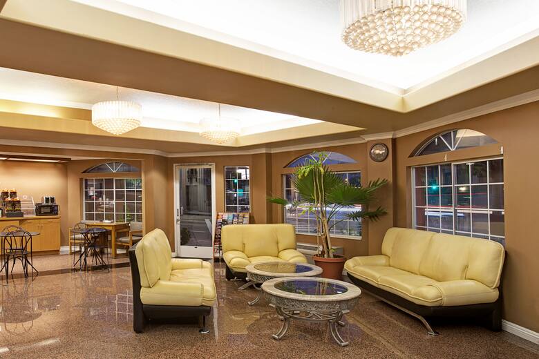 Super 8 Los Angeles Downtown hotel lobby in Los Angeles, California