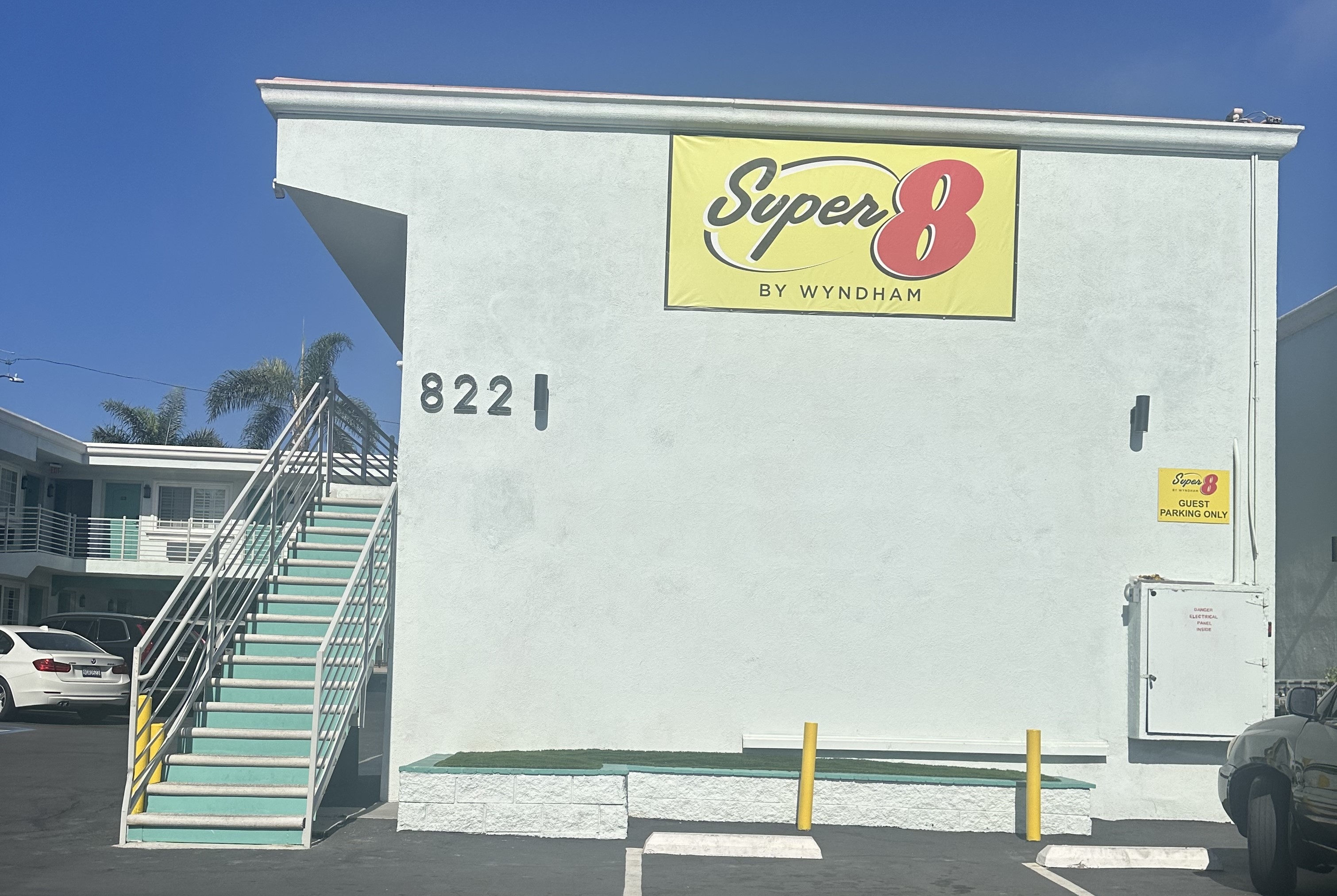 Exterior of Super 8 by Wyndham Oceanside Downtown hotel in Oceanside, California