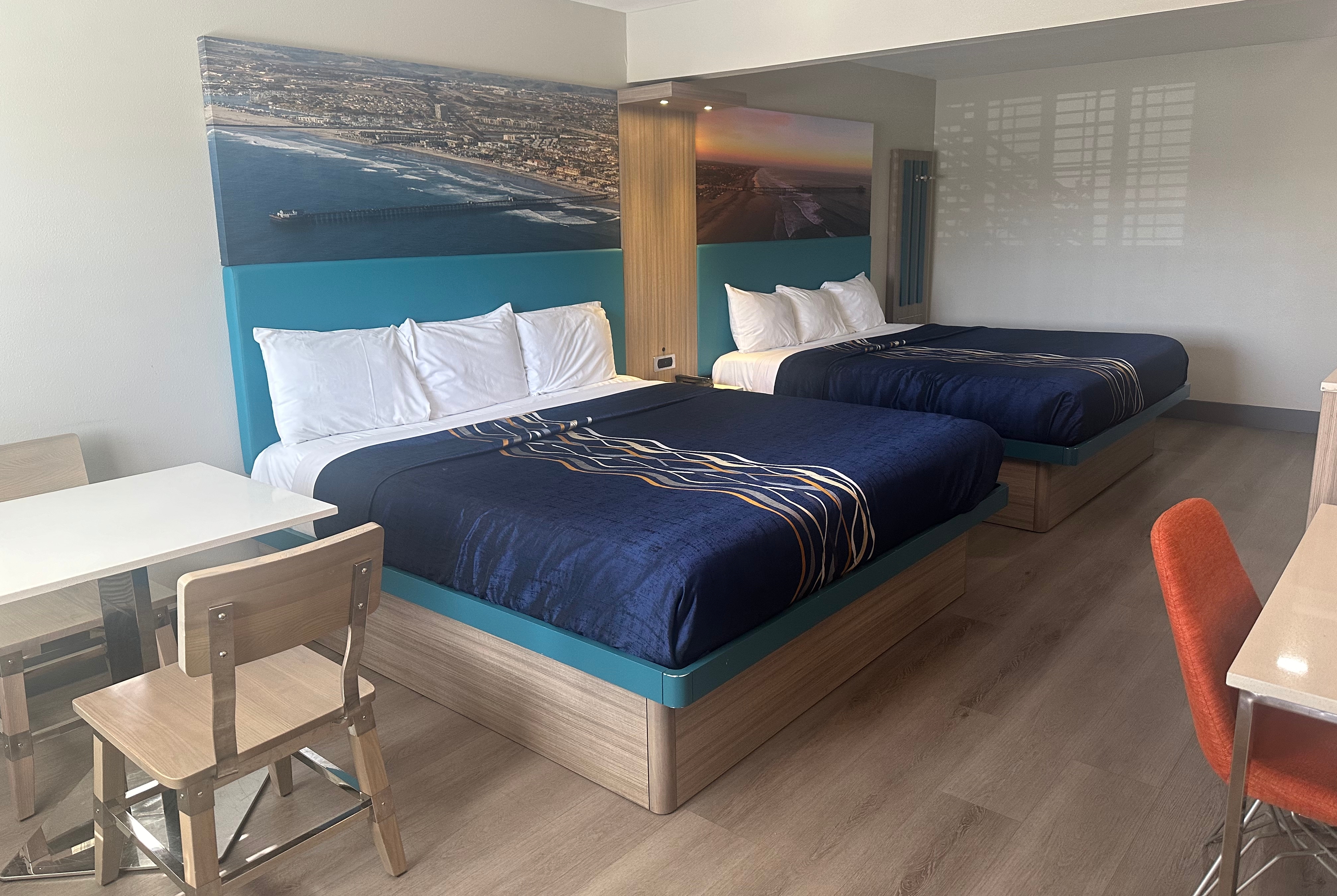 Guest room at the Super 8 by Wyndham Oceanside Downtown in Oceanside, California