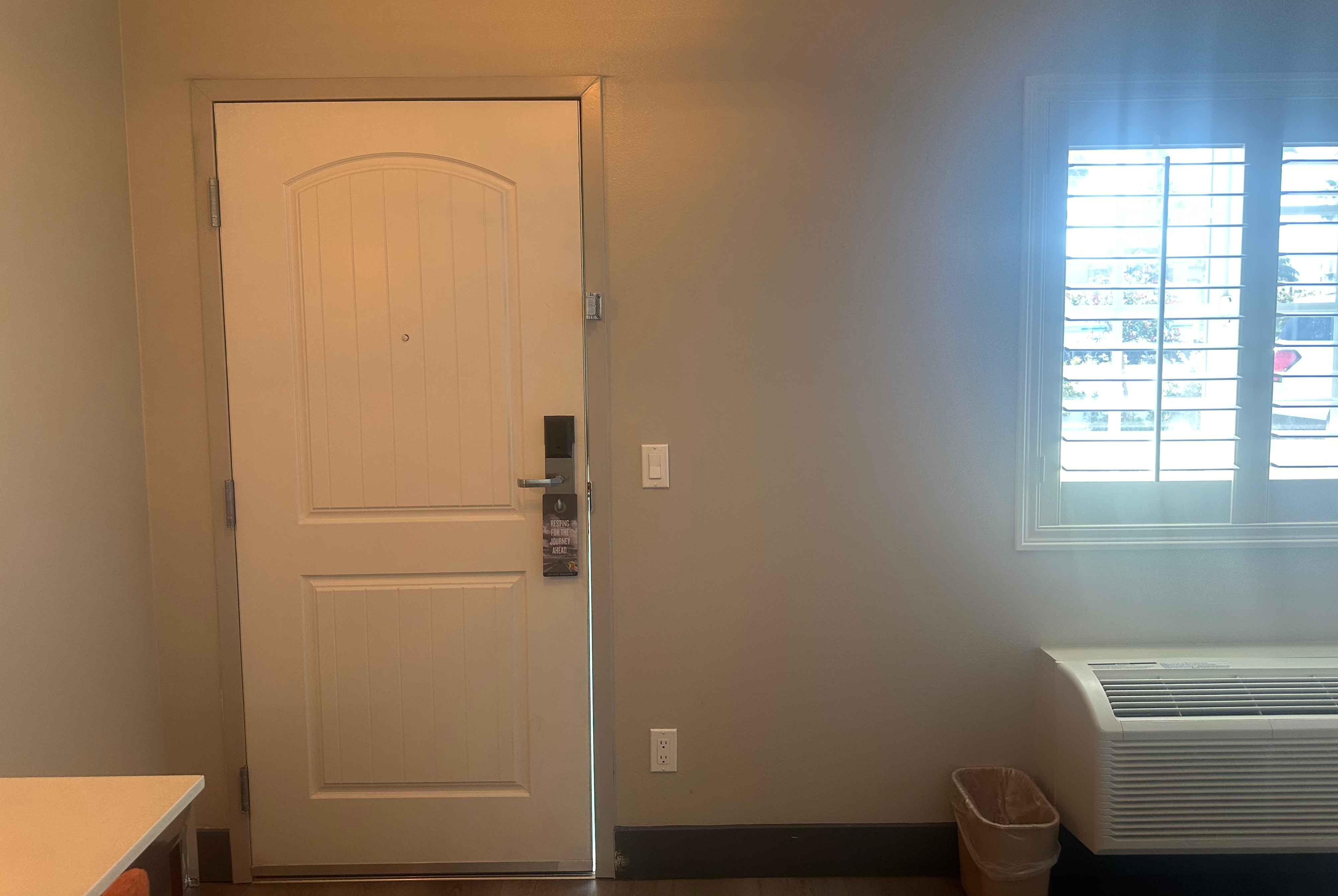 Guest room at the Super 8 by Wyndham Oceanside Downtown in Oceanside, California