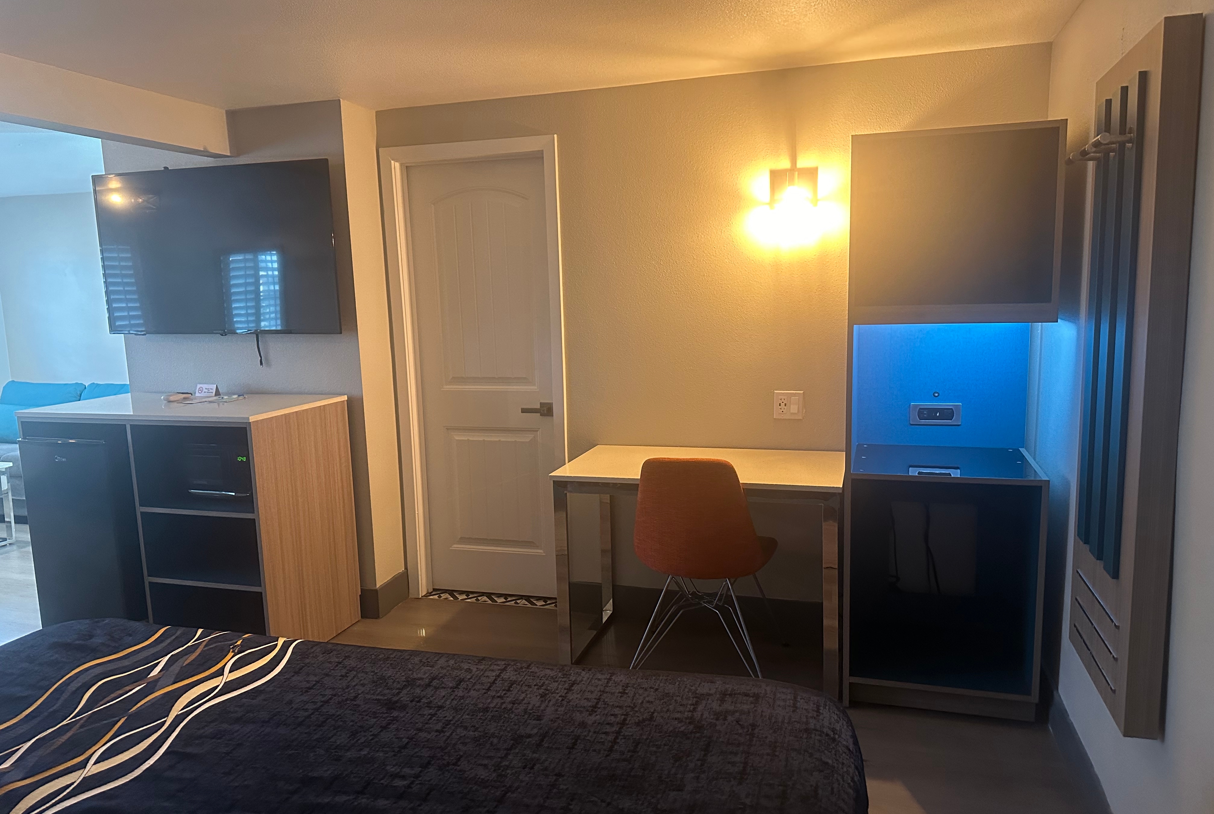 Guest room at the Super 8 by Wyndham Oceanside Downtown in Oceanside, California