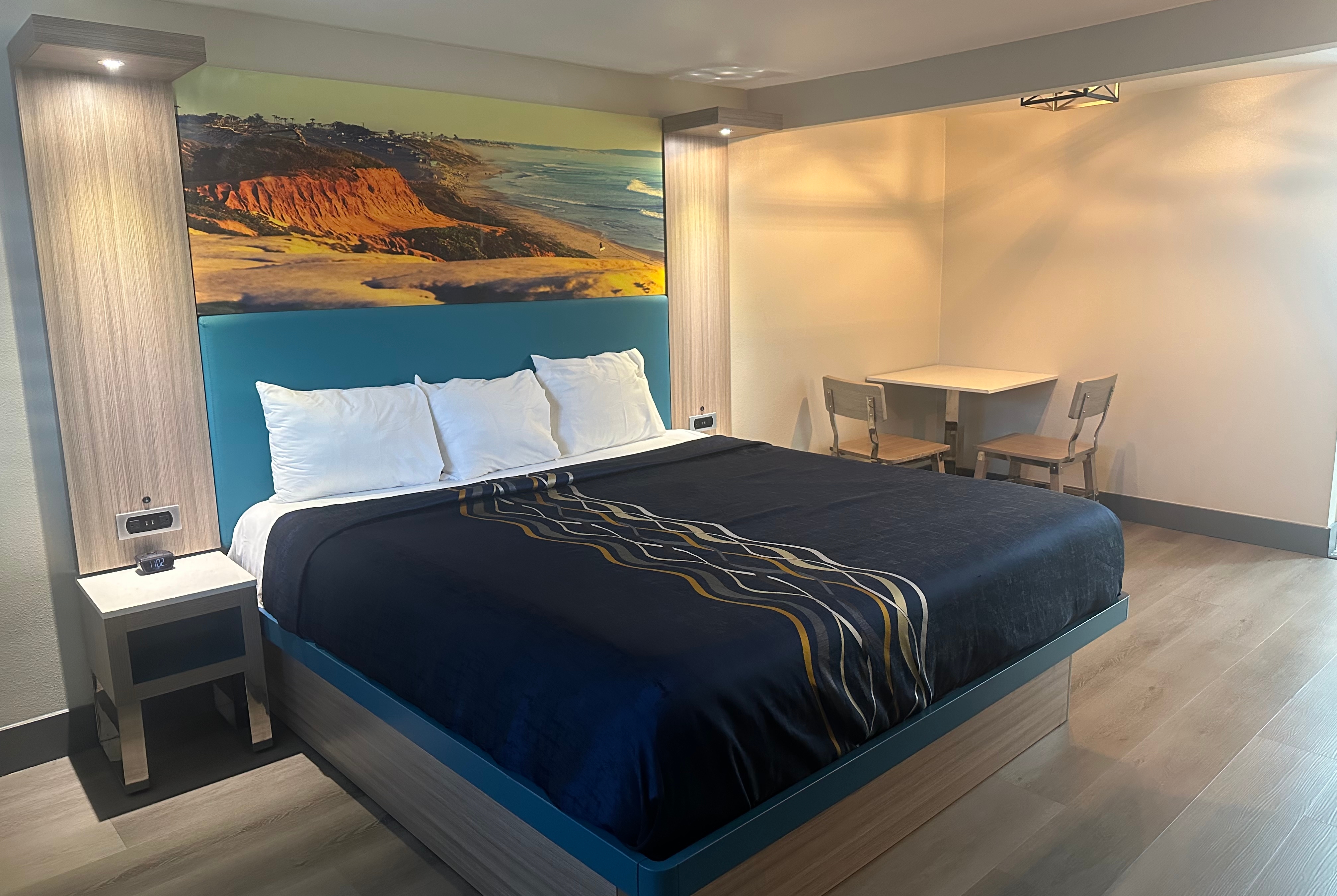 Guest room at the Super 8 by Wyndham Oceanside Downtown in Oceanside, California