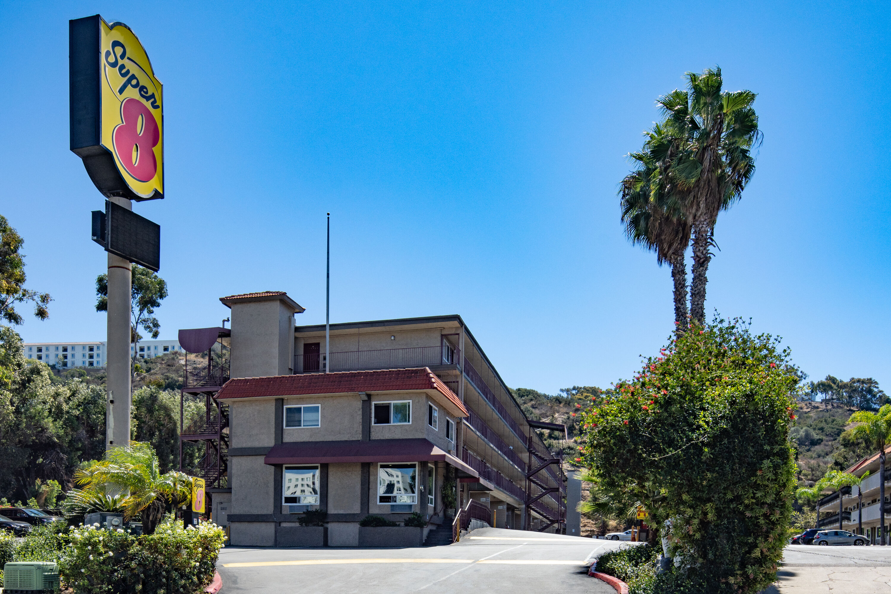 Exterior Day Image of Super 8 by Wyndham San Diego Hotel Circle hotel in San Diego, California