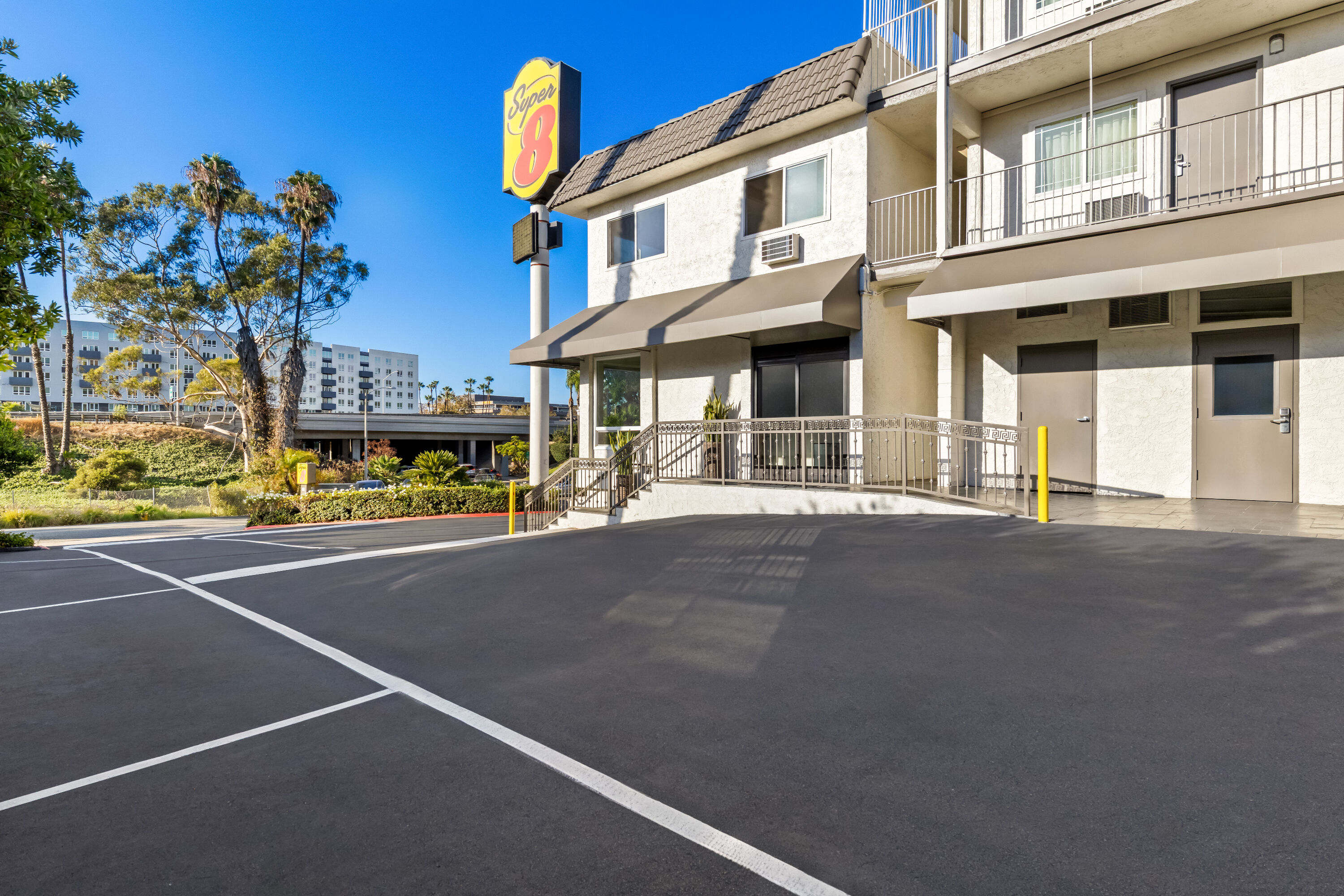 Exterior Day Image of Super 8 by Wyndham San Diego Hotel Circle hotel in San Diego, California