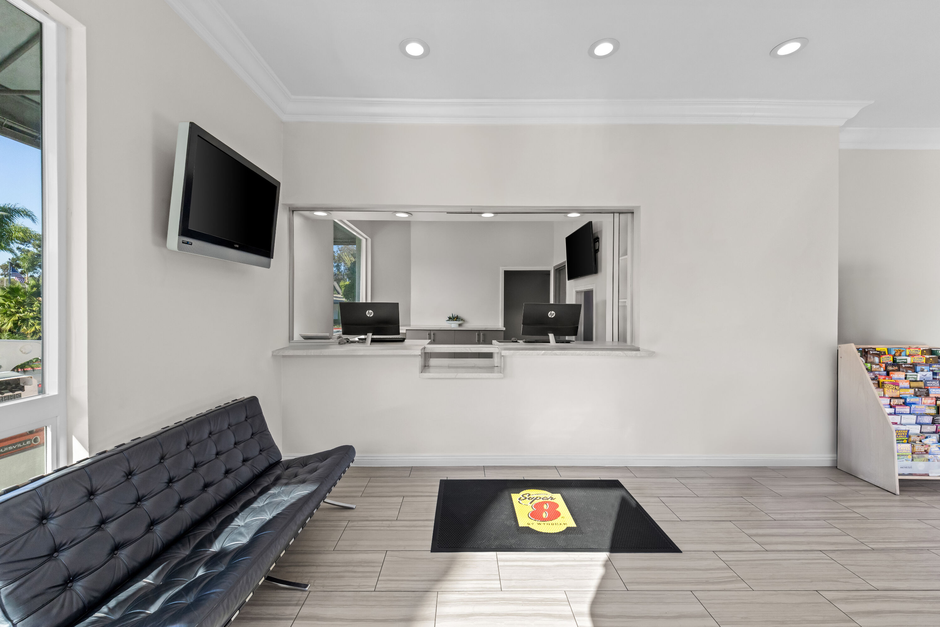 Super 8 by Wyndham San Diego Hotel Circle reception in San Diego, California