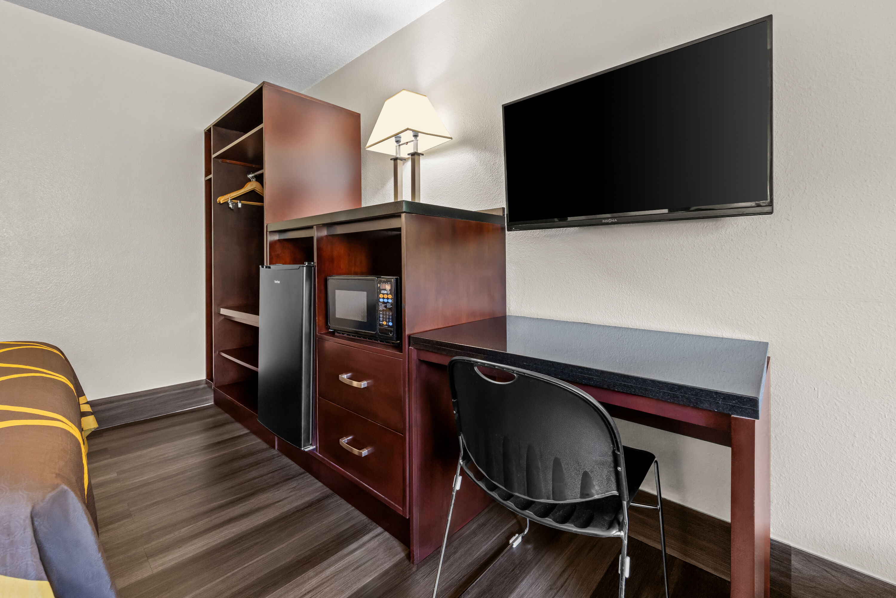 Double bed guest room at the Super 8 by Wyndham San Diego Hotel Circle in San Diego, California