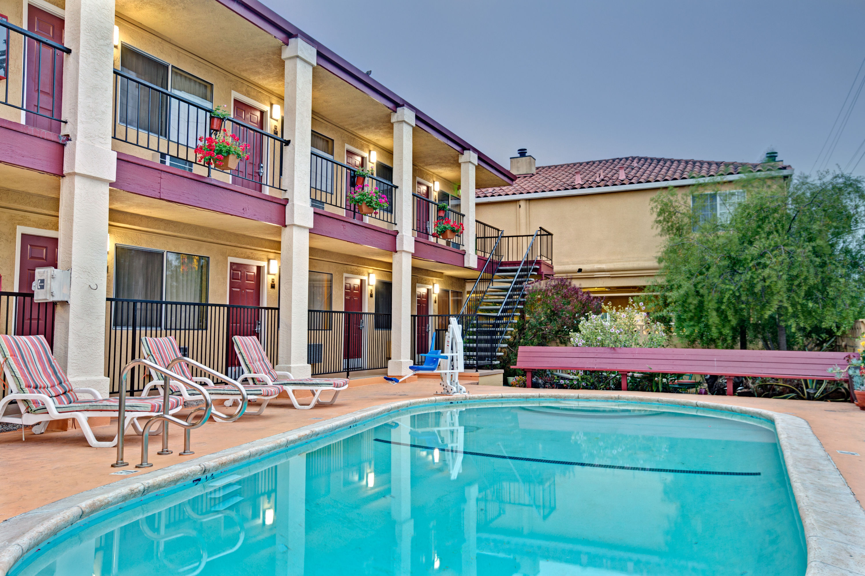 Pool at the Super 8 by Wyndham Santa Cruz Beach in Santa Cruz, California