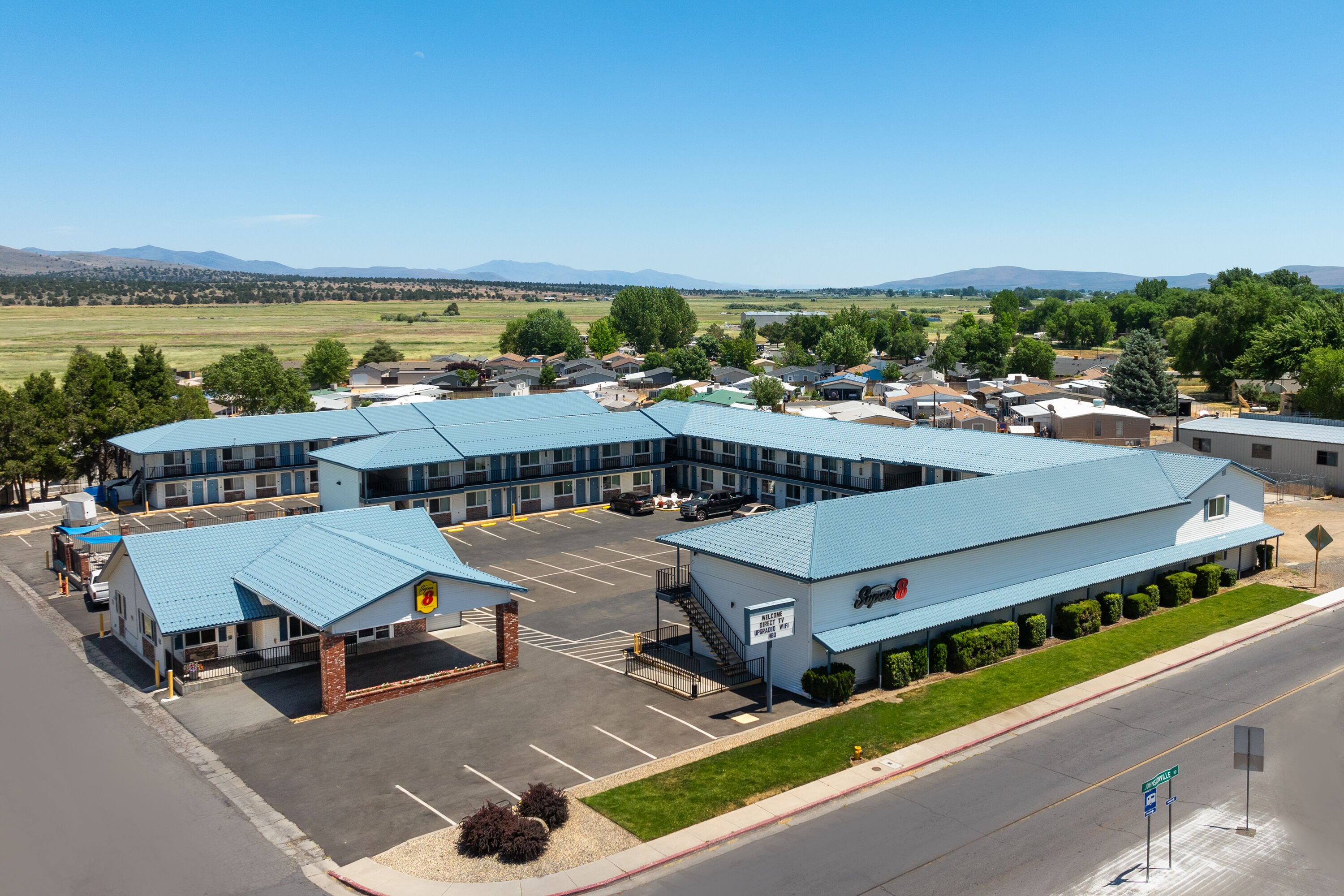 Aerial View of Super 8 by Wyndham Susanville hotel in Susanville, California