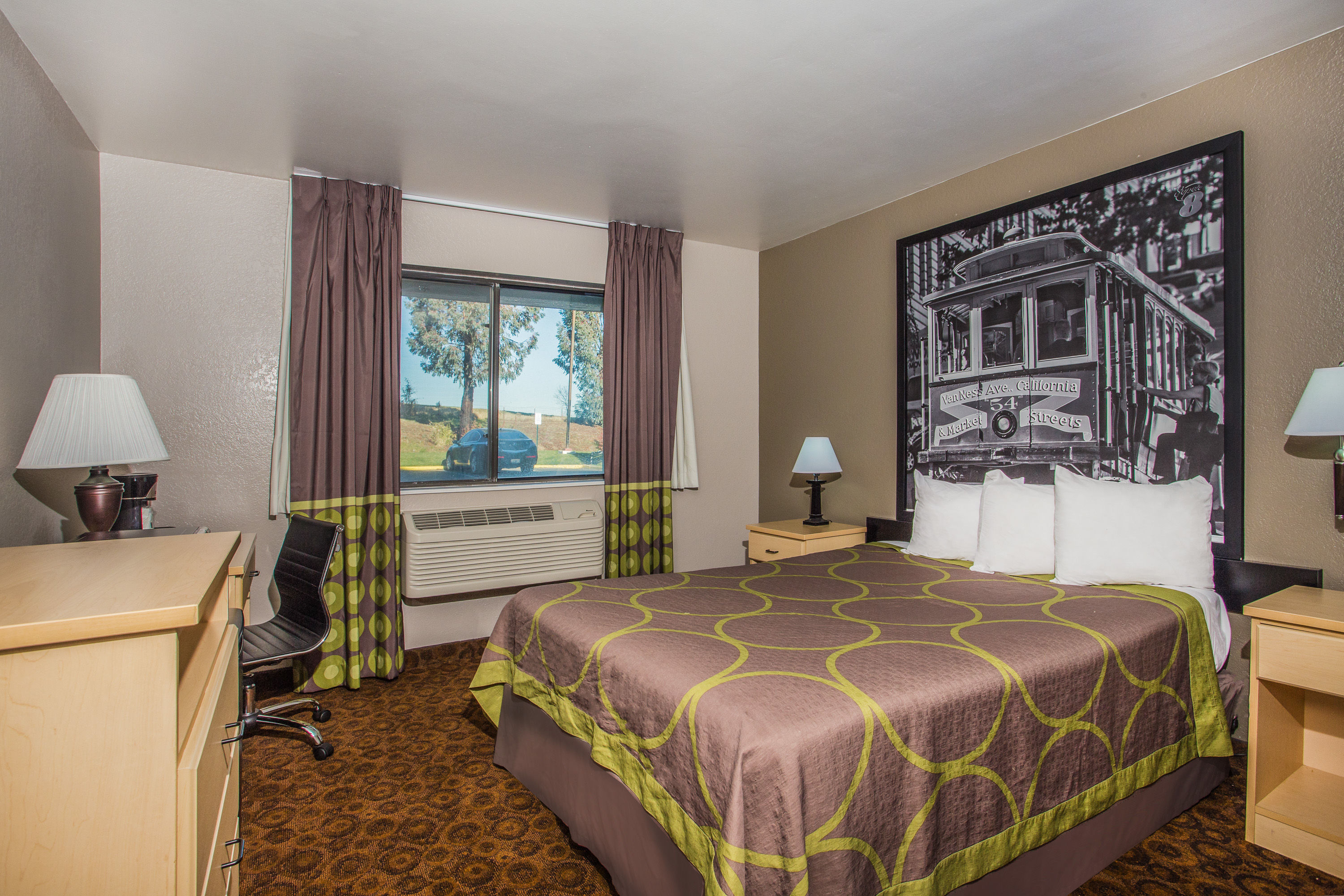 Guest room at the Super 8 by Wyndham Vacaville in Vacaville, California