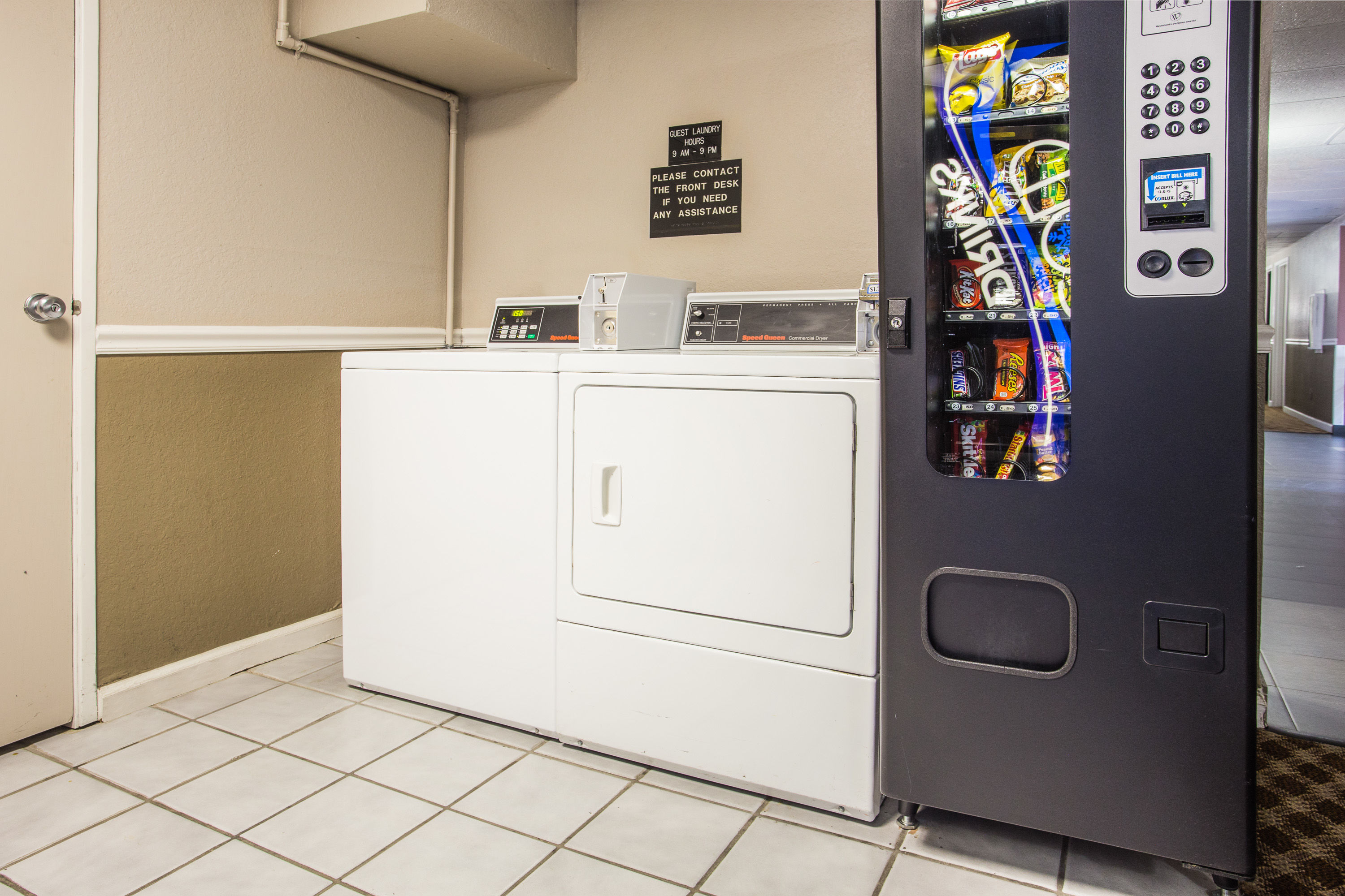 Laundry facilities at Super 8 by Wyndham Vacaville in Vacaville, California