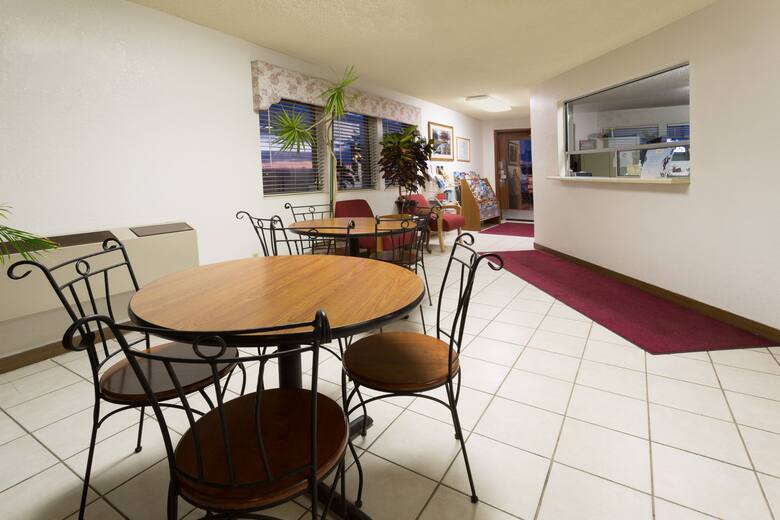 Super 8 Brighton hotel lobby in Brighton, Colorado