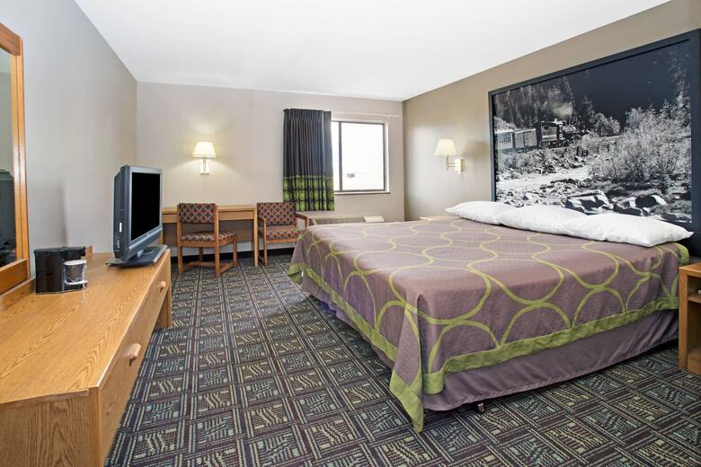 Guest room at the Super 8 Fort Collins in Fort Collins, Colorado