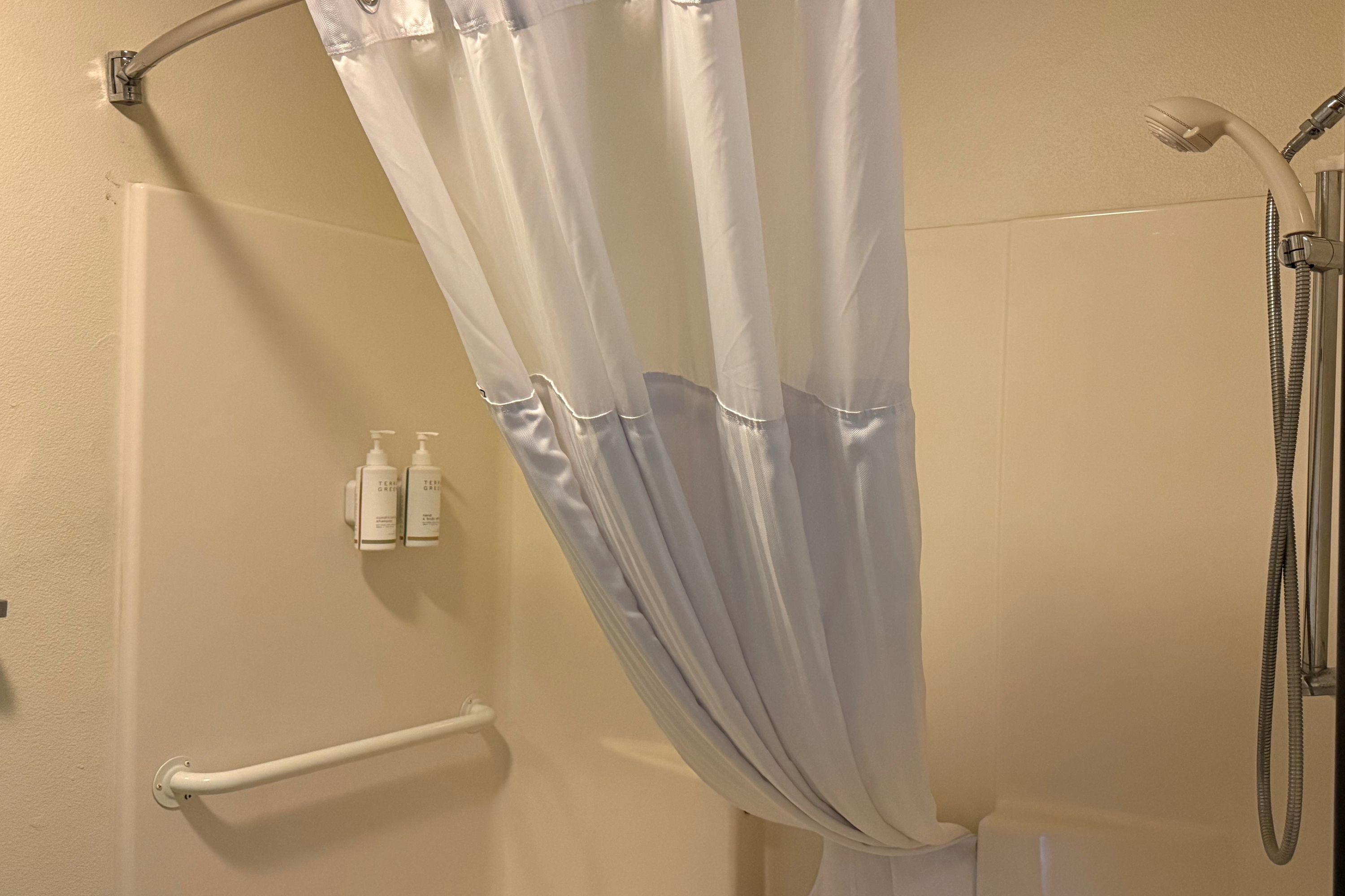Guest room bath at the Super 8 by Wyndham Kremmling in Kremmling, Colorado