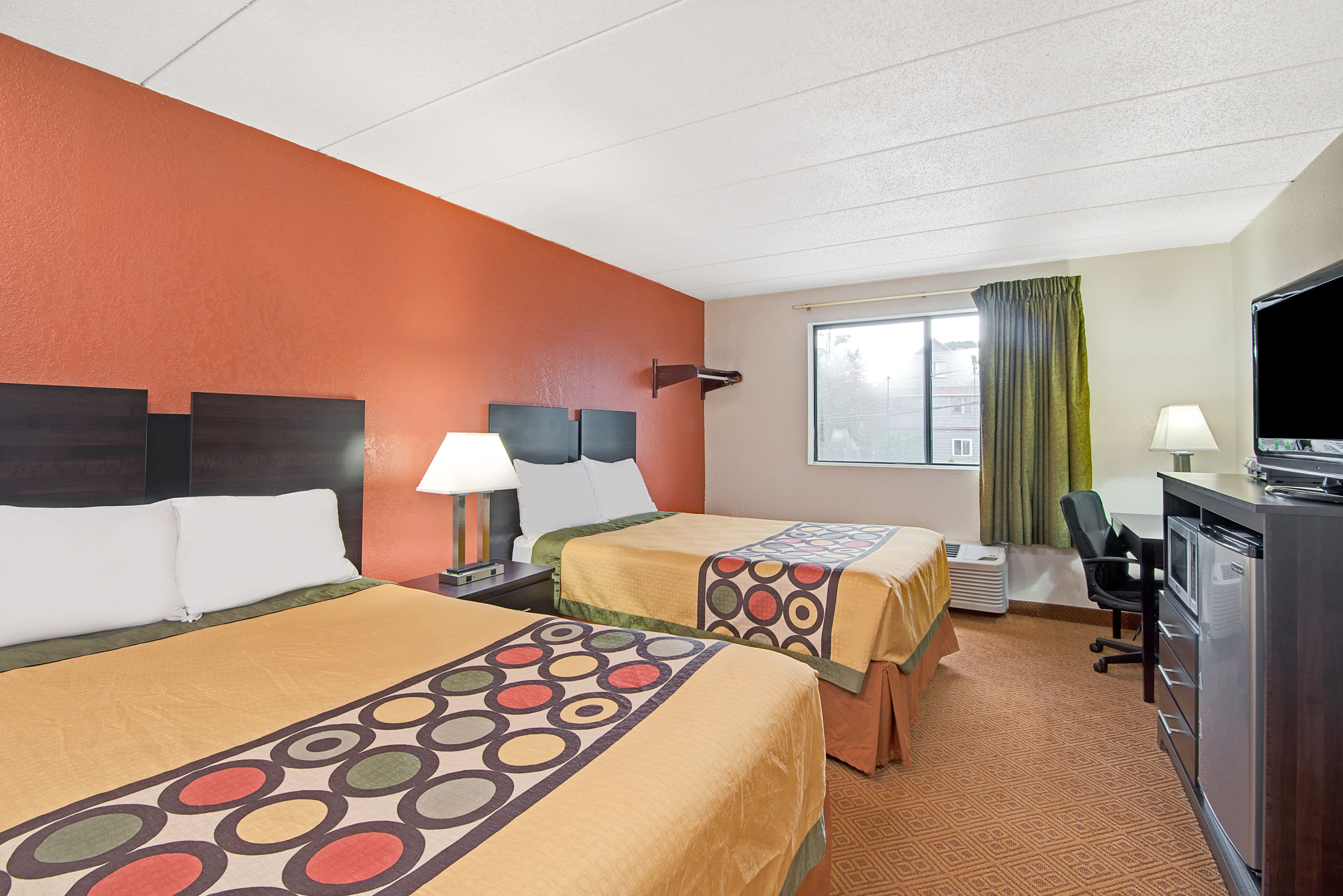 Guest room at the Super 8 by Wyndham Stamford/New York City Area in Stamford, Connecticut