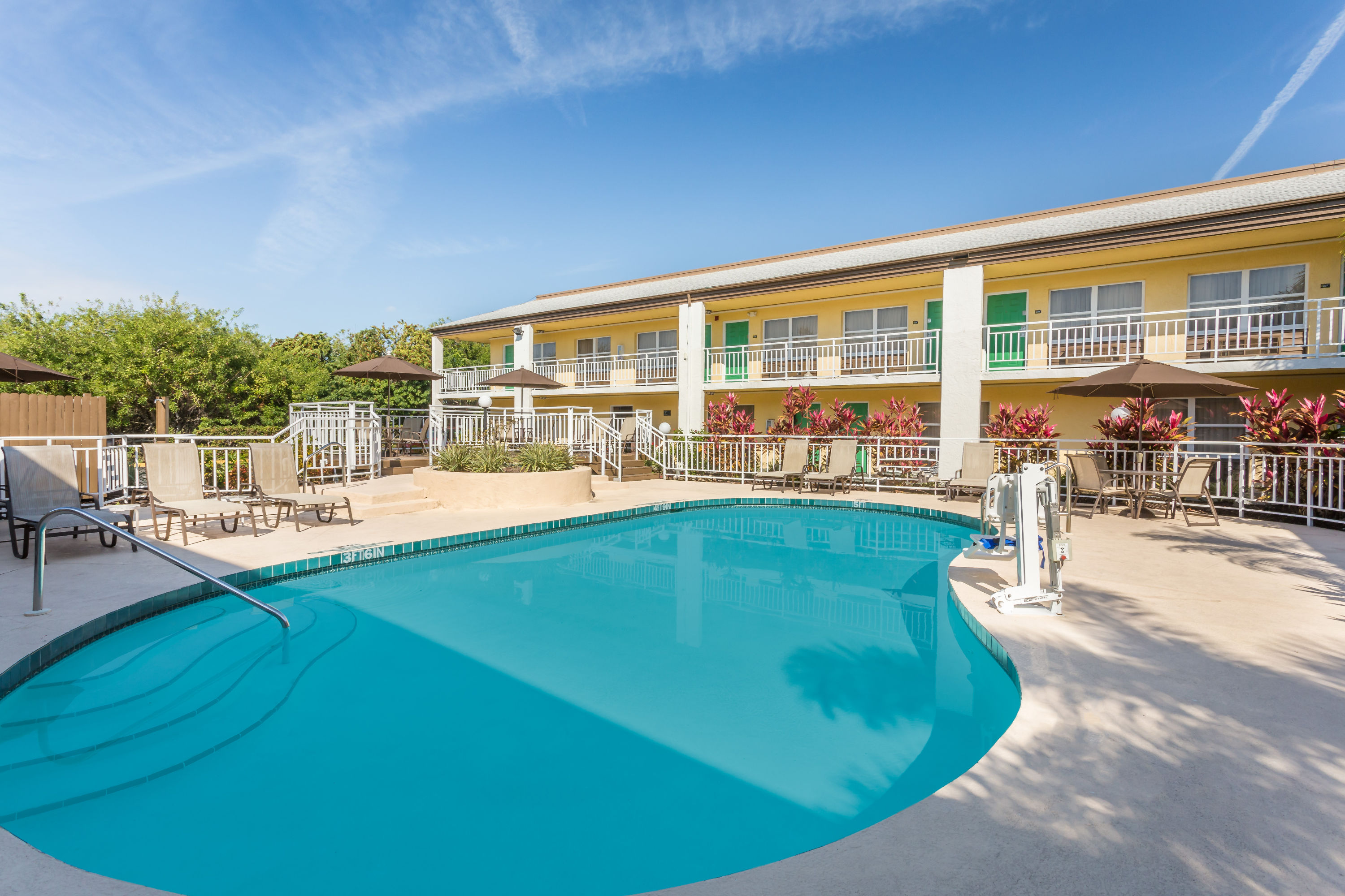 Pool at the Super 8 by Wyndham Ellenton Bradenton Area in Ellenton, Florida