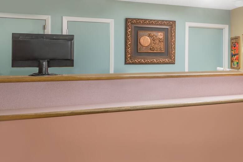 Super 8 FT. Pierce hotel lobby in Fort Pierce, Florida