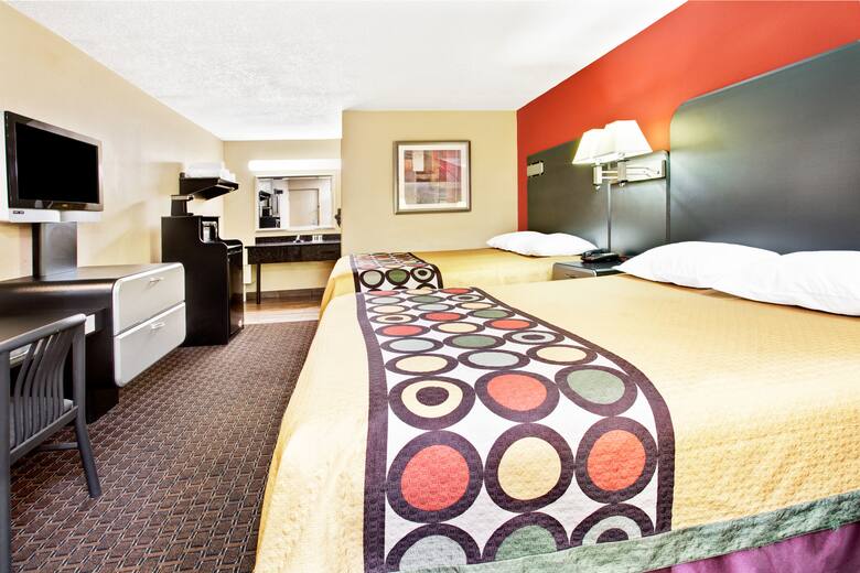 Guest room at the Super 8 Kissimmee/Maingate/Orlando Area in Kissimmee, Florida