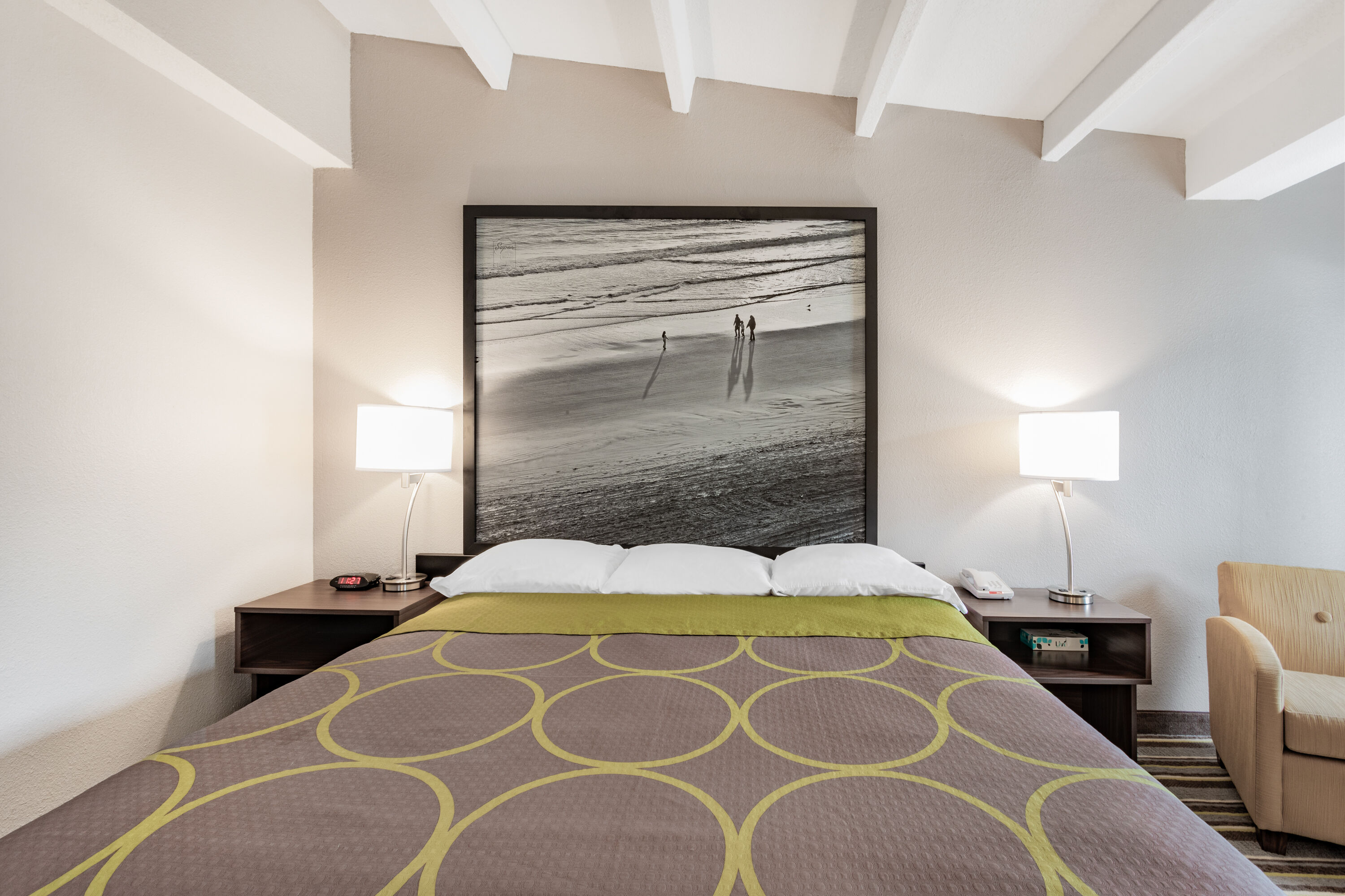 Guest room at the Super 8 by Wyndham Melbourne in Melbourne, Florida