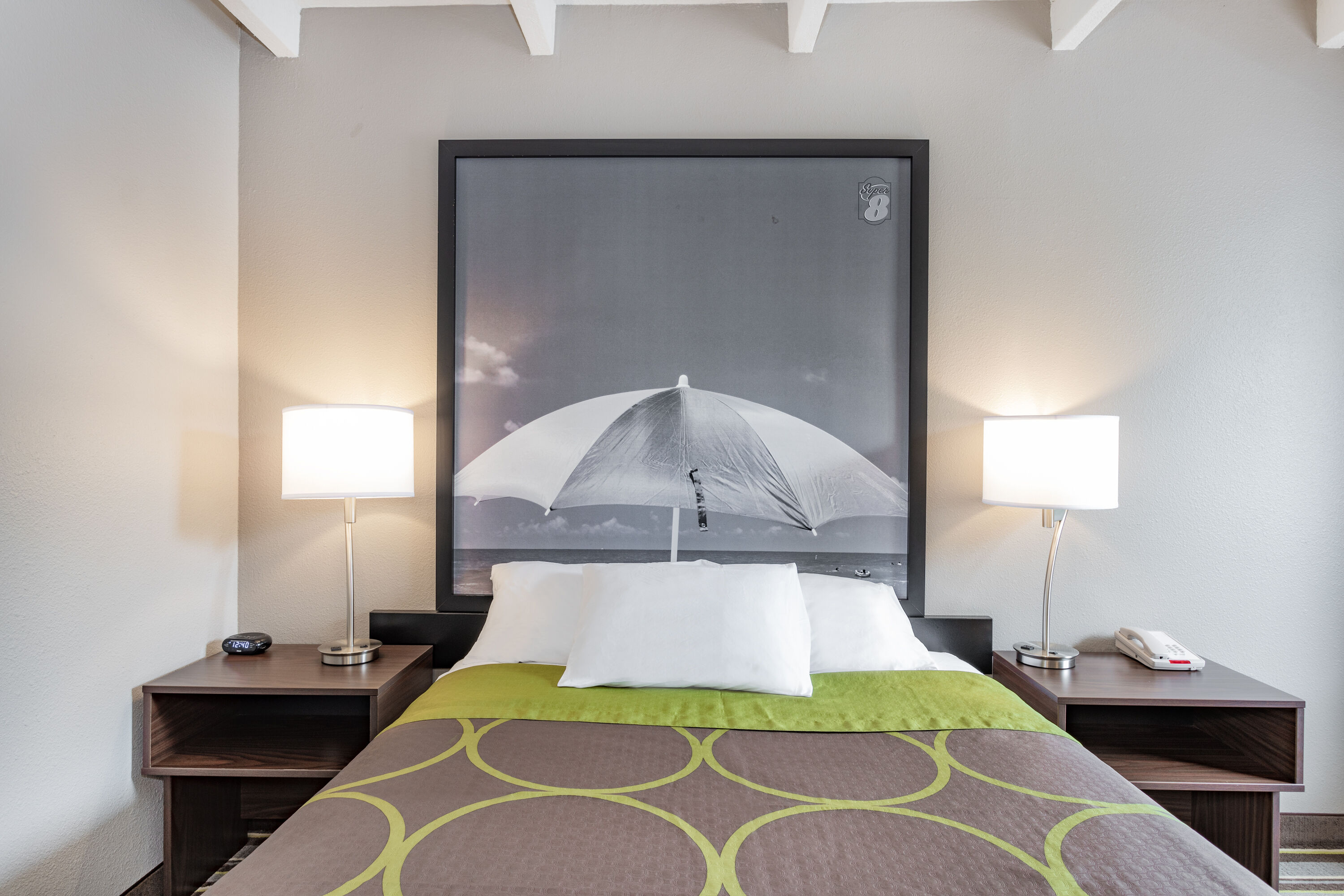 Guest room at the Super 8 by Wyndham Melbourne in Melbourne, Florida