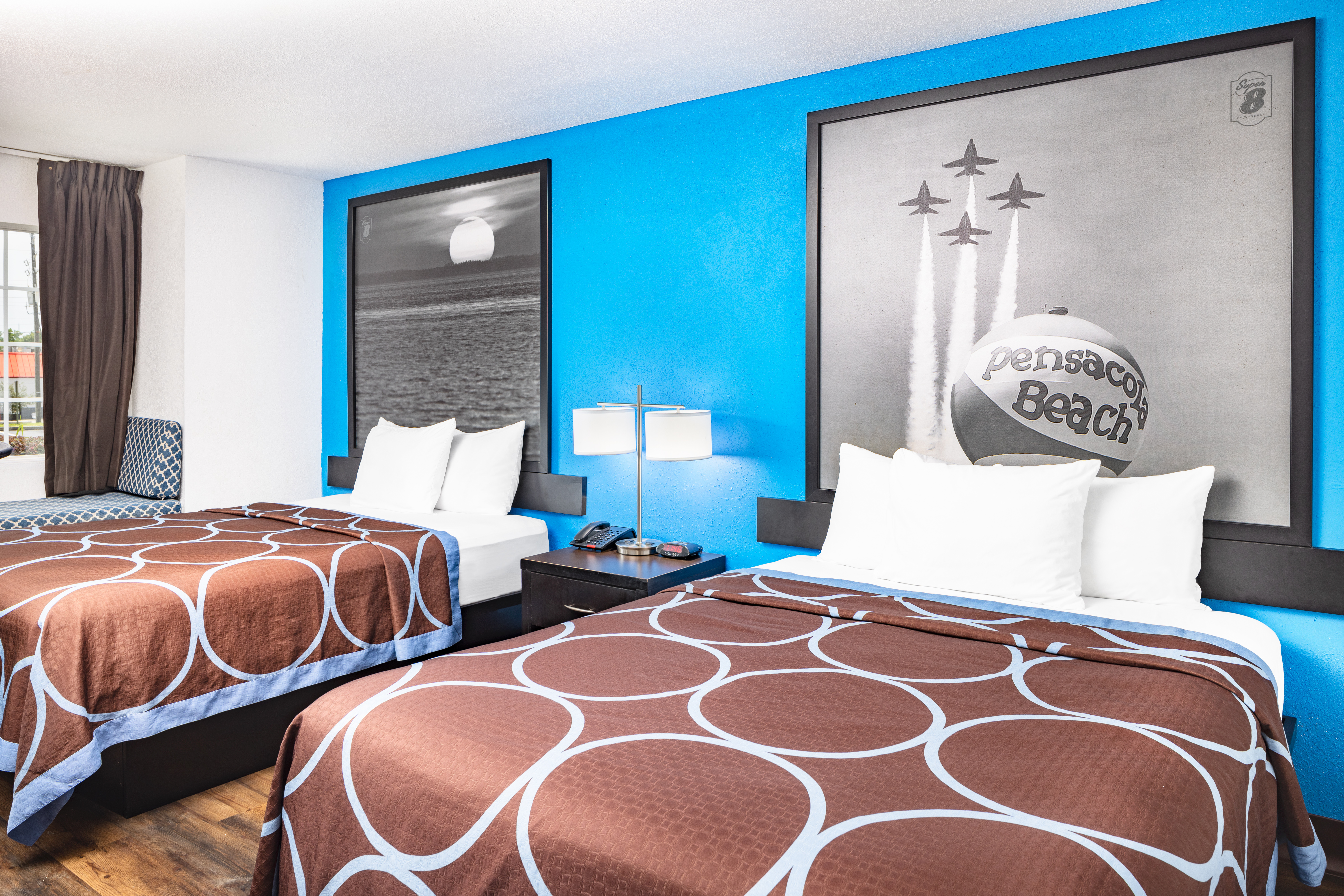 Guest room at the Super 8 by Wyndham Pensacola in Pensacola, Florida