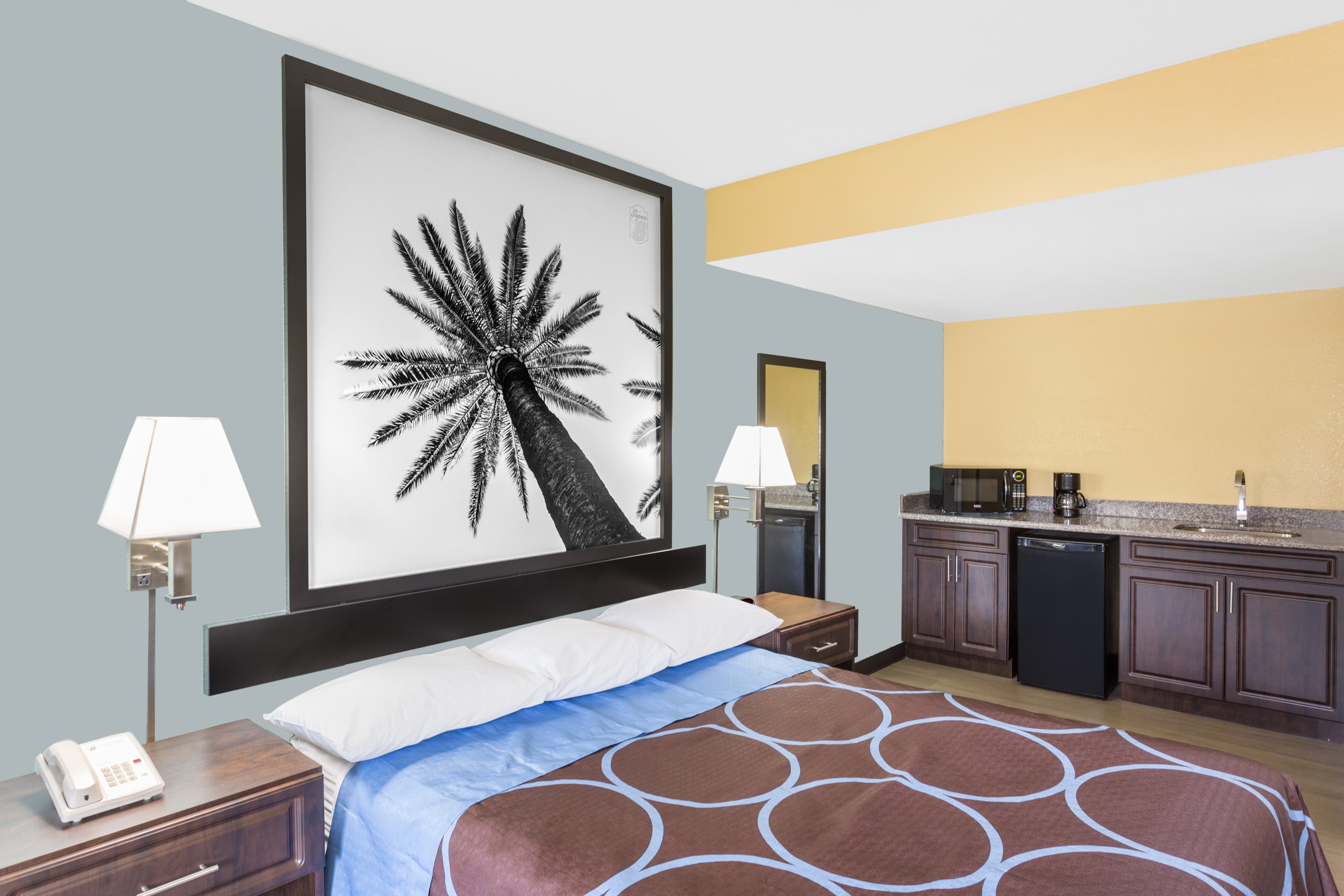 Guest room at the Super 8 by Wyndham Sarasota Near Siesta Key in Sarasota, Florida