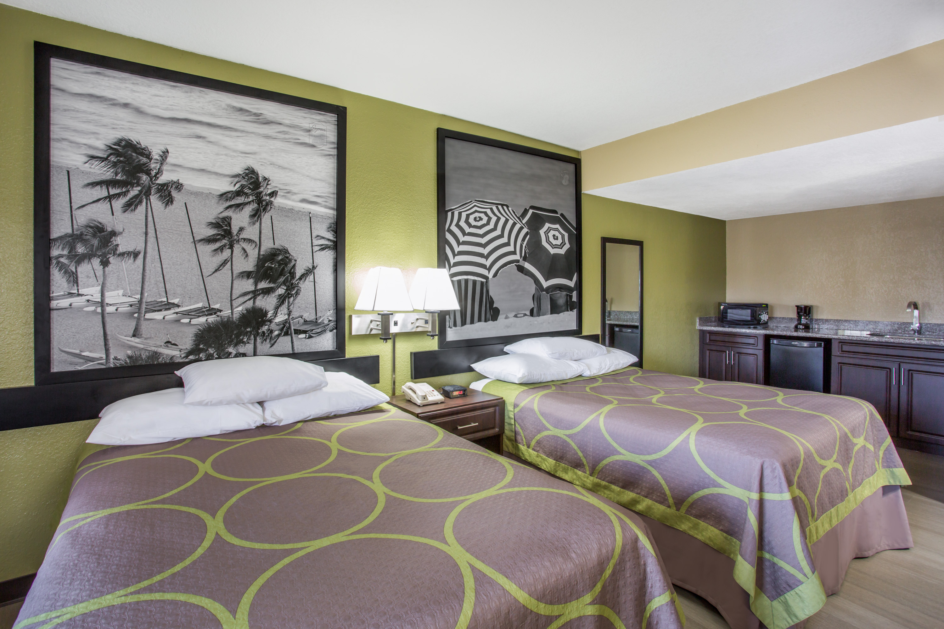 Guest room at the Super 8 by Wyndham Sarasota Near Siesta Key in Sarasota, Florida