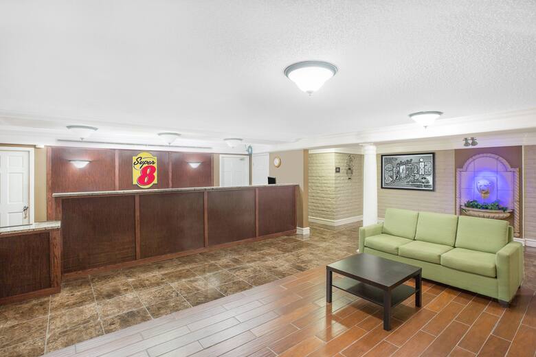 Super 8 Austell/Six Flags hotel lobby in Austell, Georgia