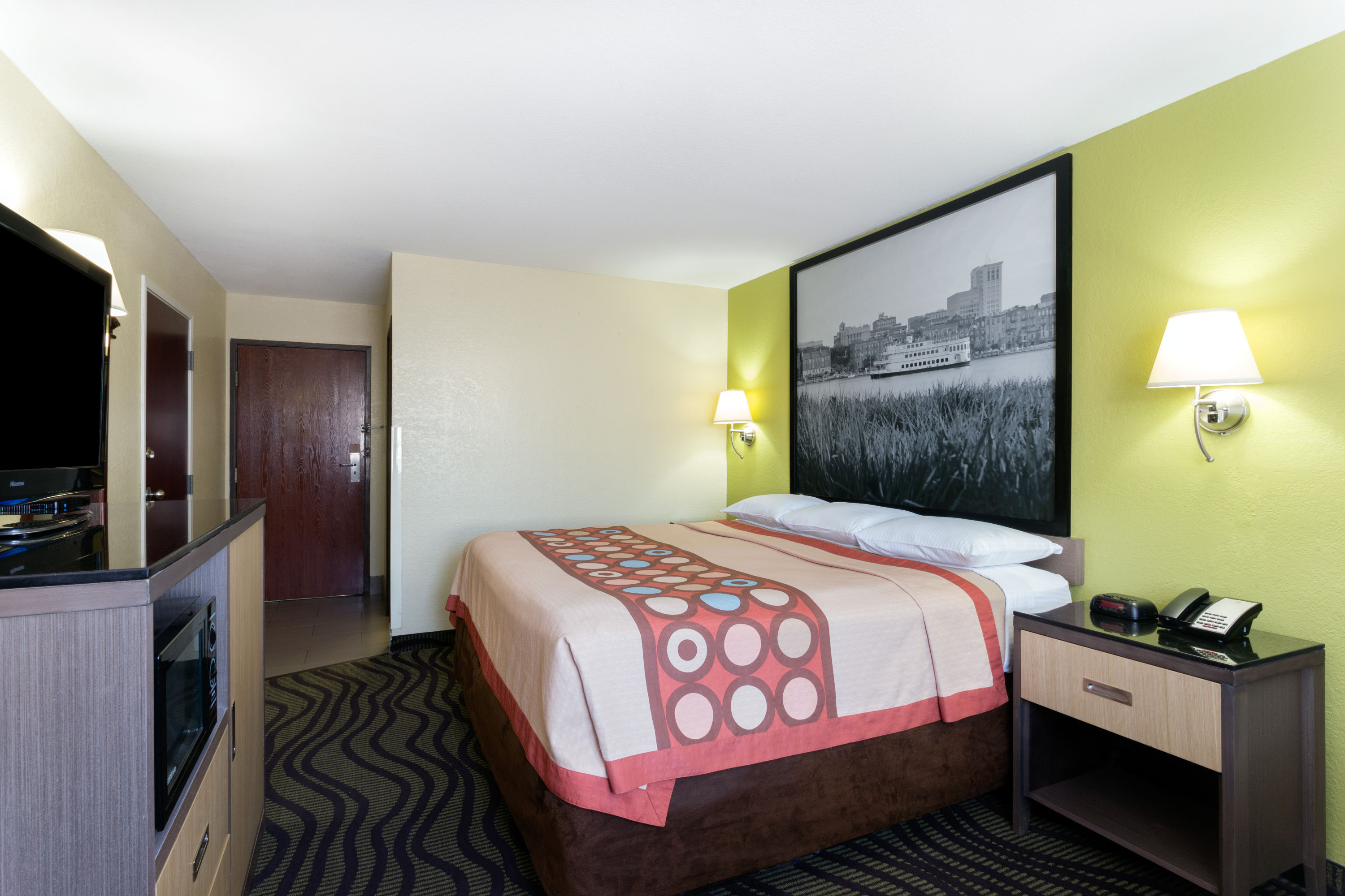 Guest room at the Super 8 by Wyndham Brunswick/St Simons Island Area in Brunswick, Georgia