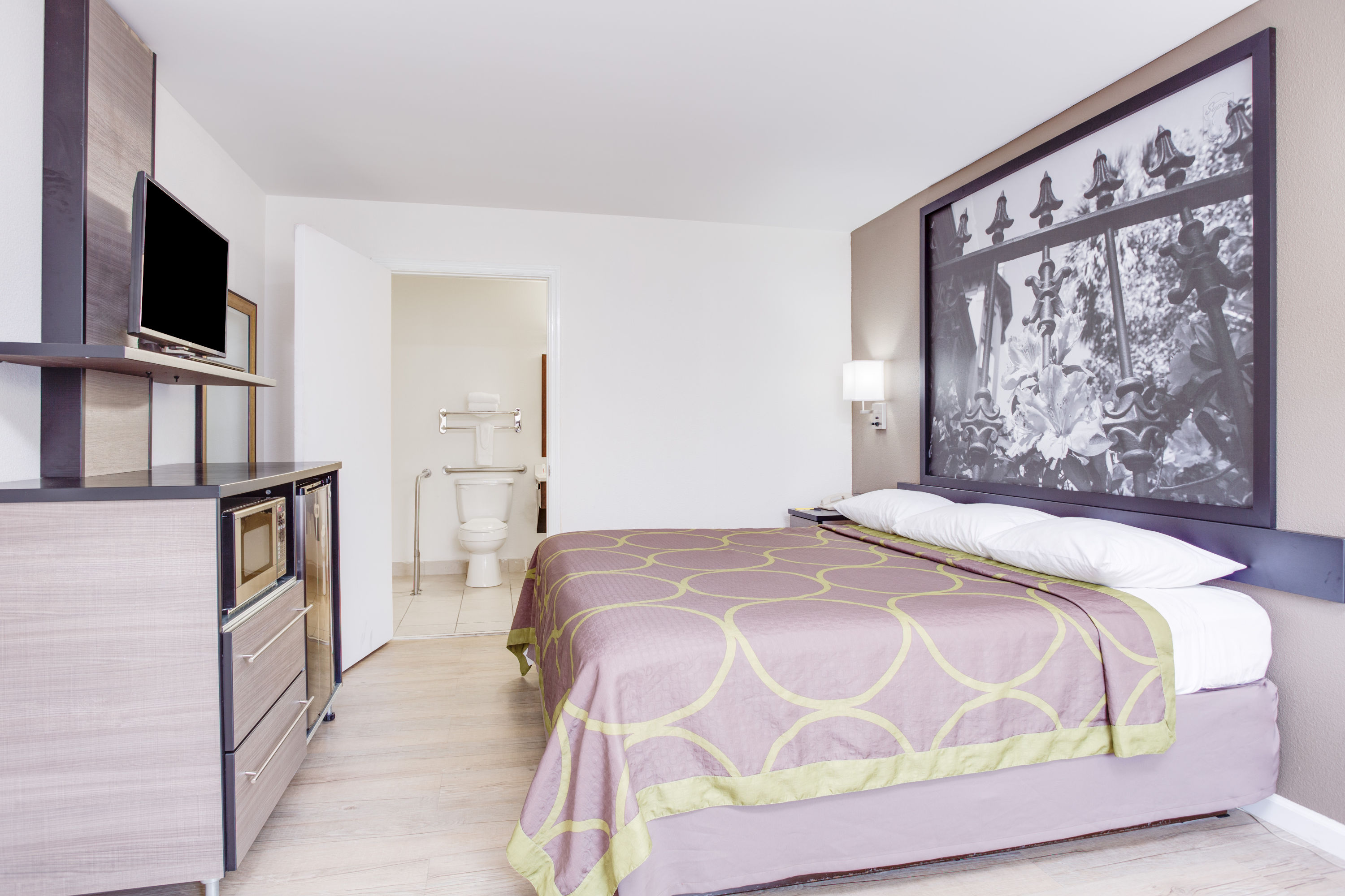 Guest room at the Super 8 by Wyndham Dalton in Dalton, Georgia